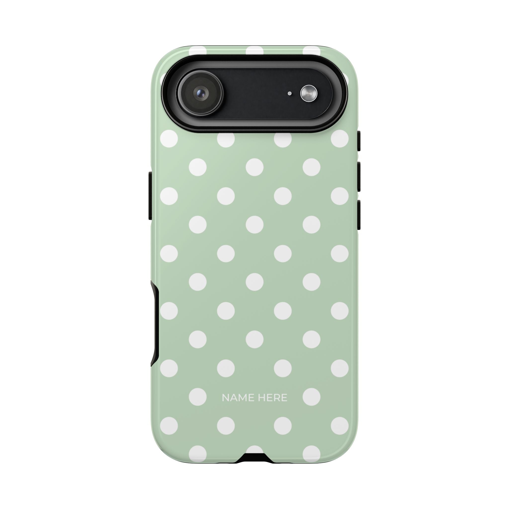 Green & White Polka Dot Customisable Case