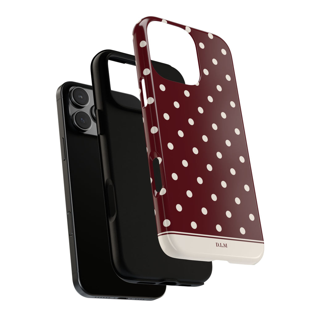 Cranberry Cream Personalised Polka Dot Case