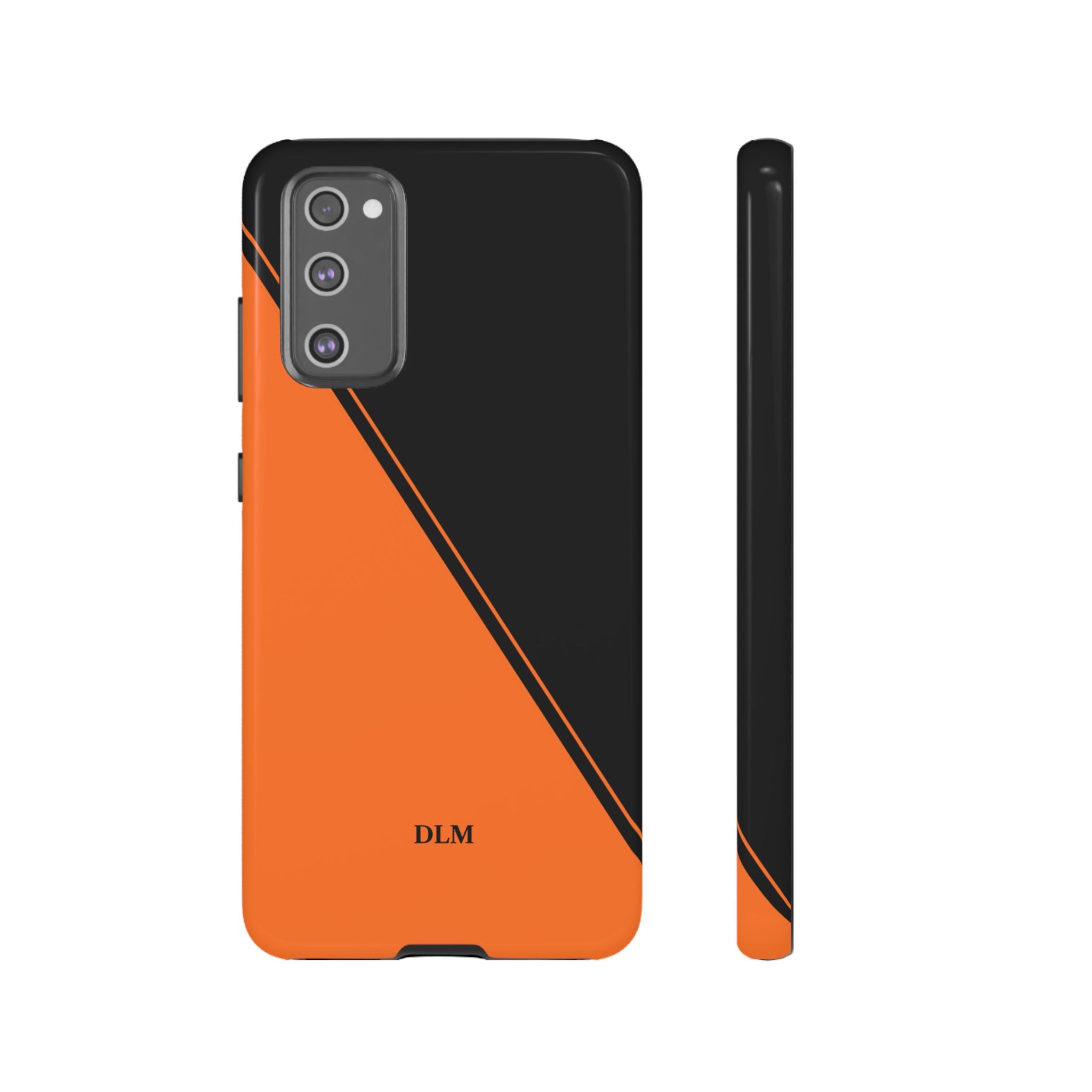 Orange/Black Two Tone Custom Initials Case
