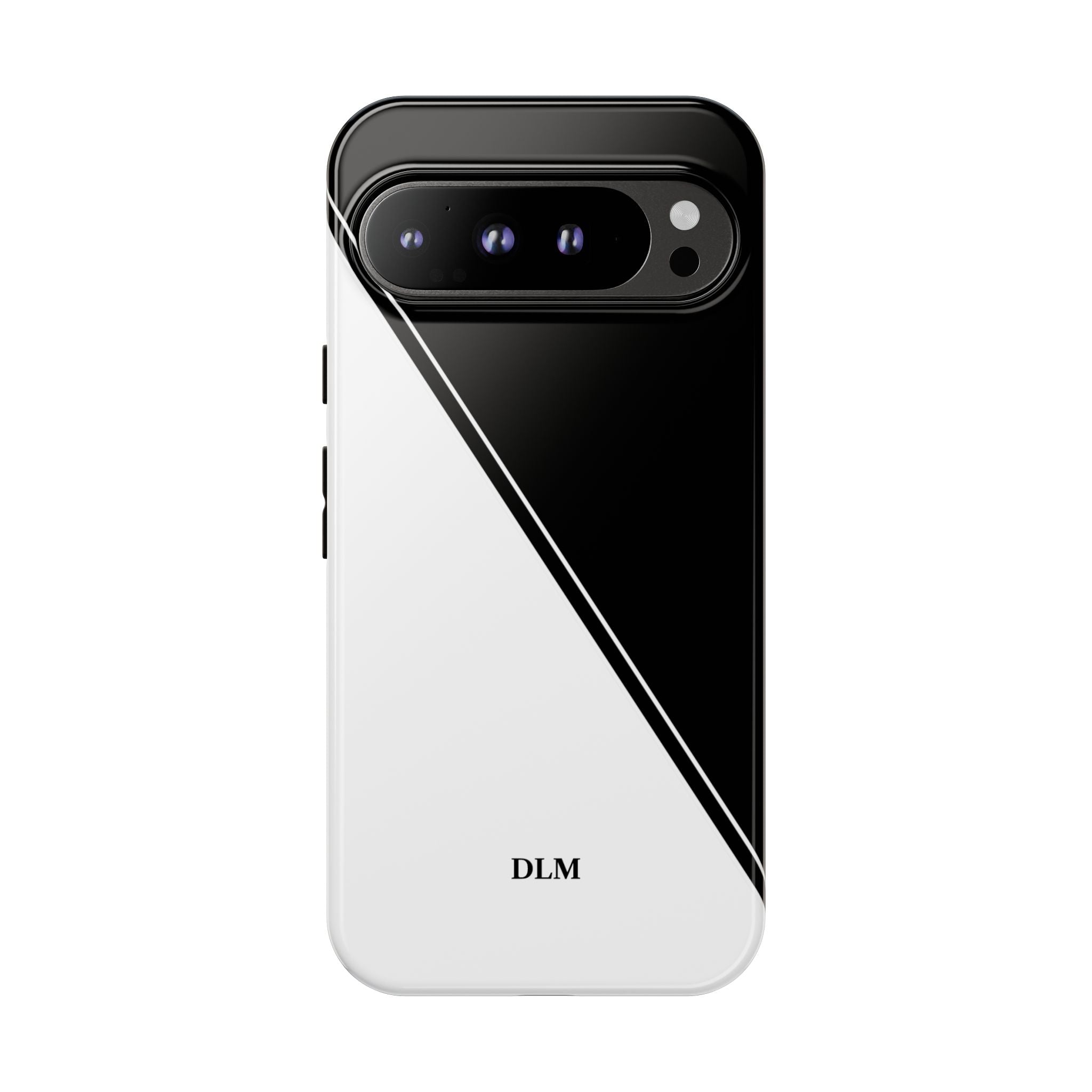 White/Black Two Tone Custom Initials Case
