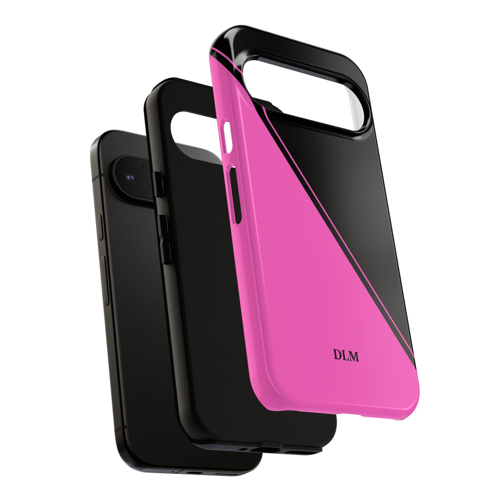 Pink/Black Two Tone Custom Initials Case