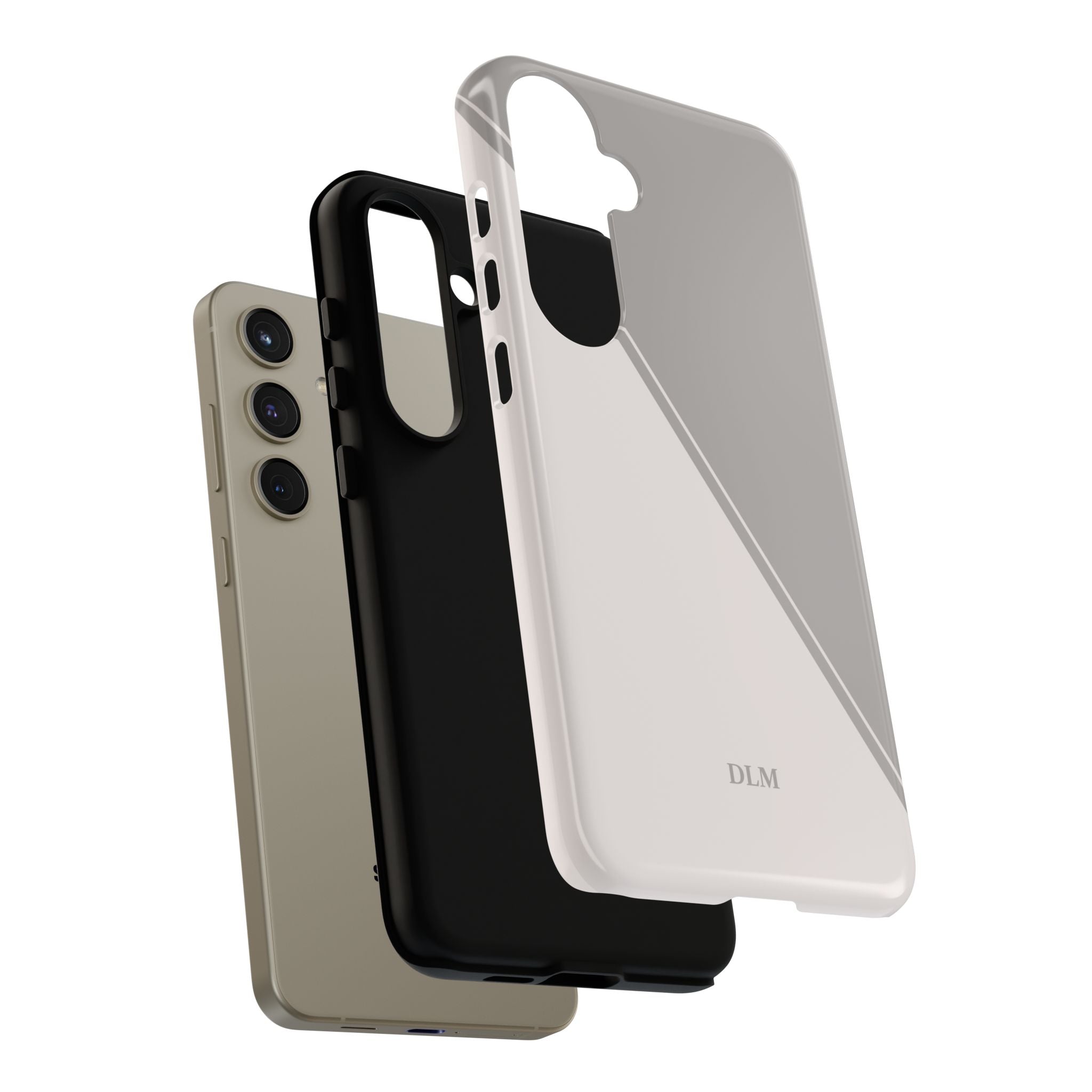 Grey Two Tone Case Custom Initials Case
