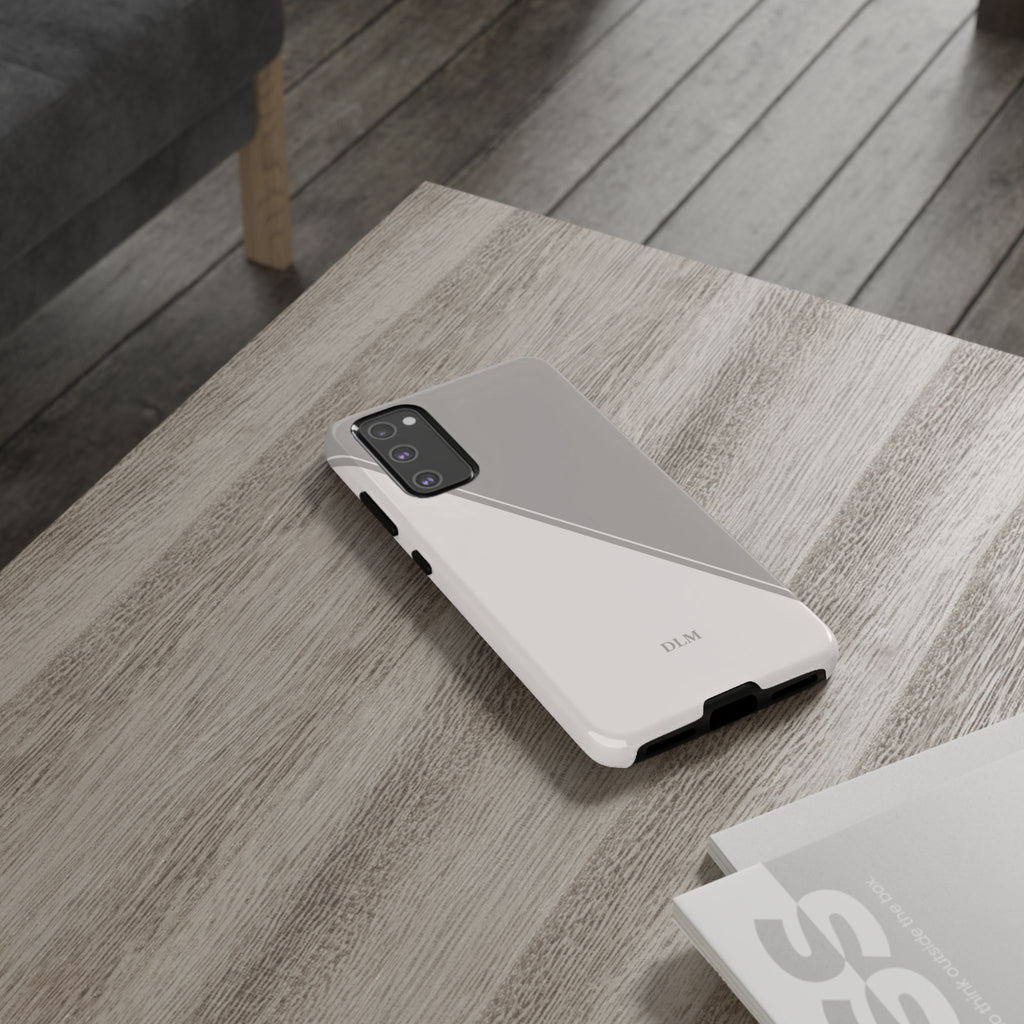 Grey Two Tone Case Custom Initials Case