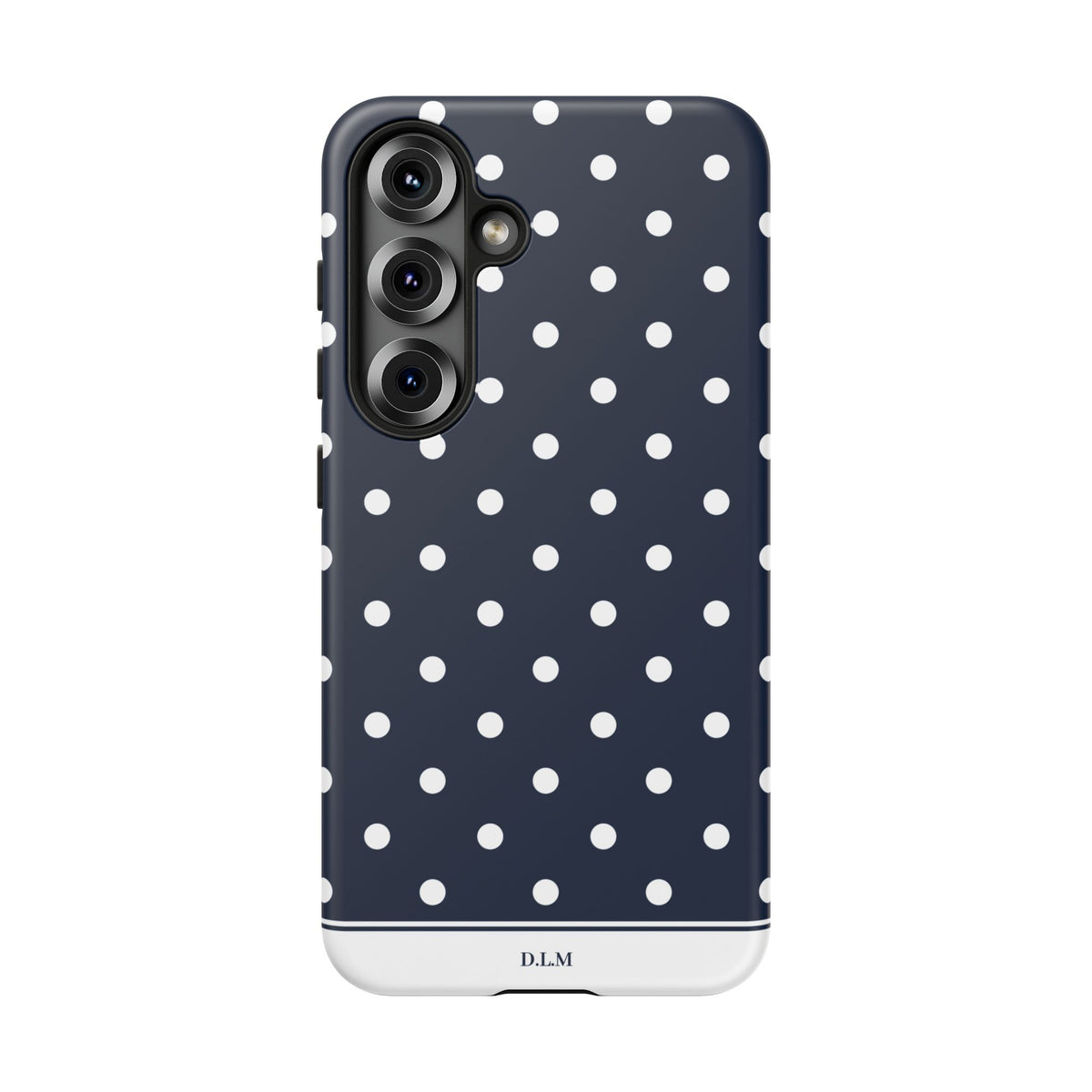 Navy Pearl Personalised Polka Dot Case
