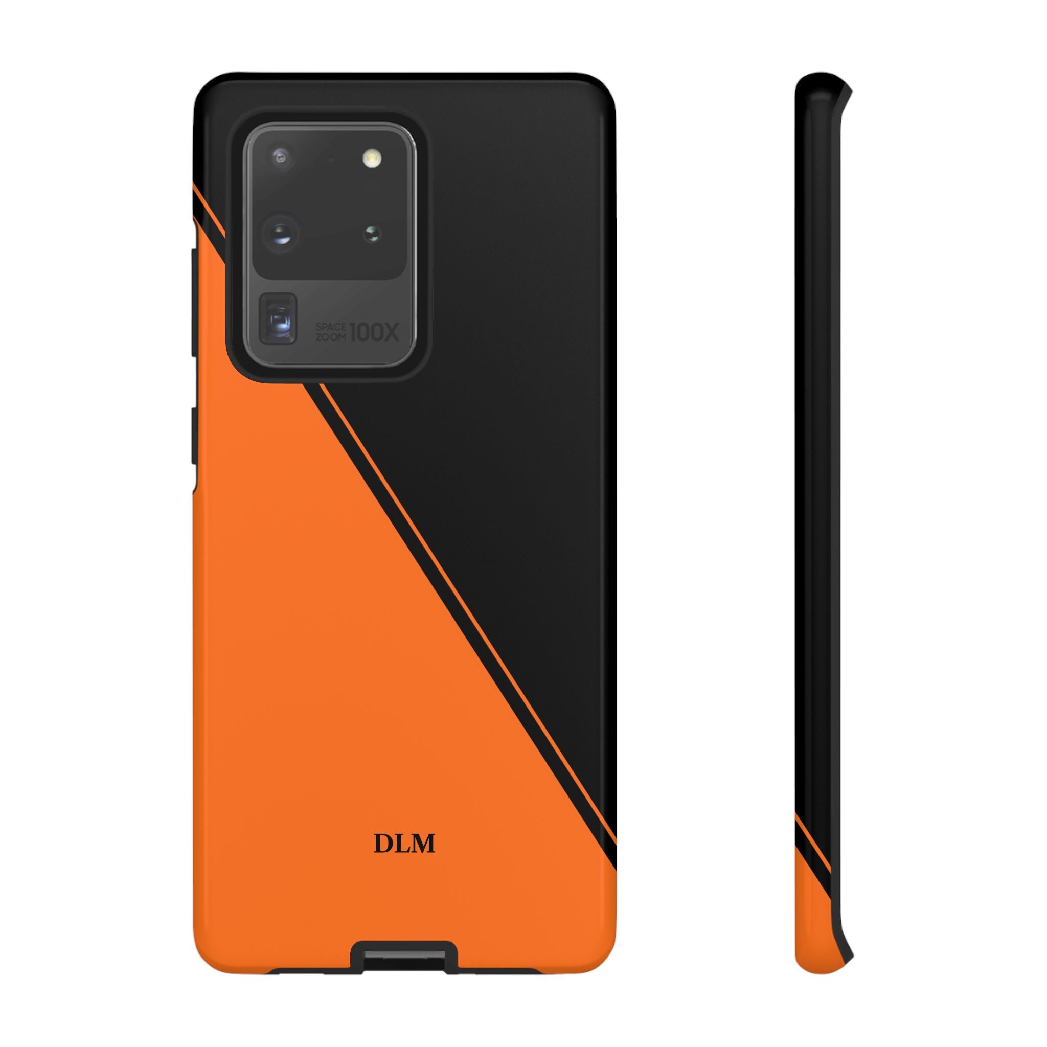 Orange/Black Two Tone Custom Initials Case