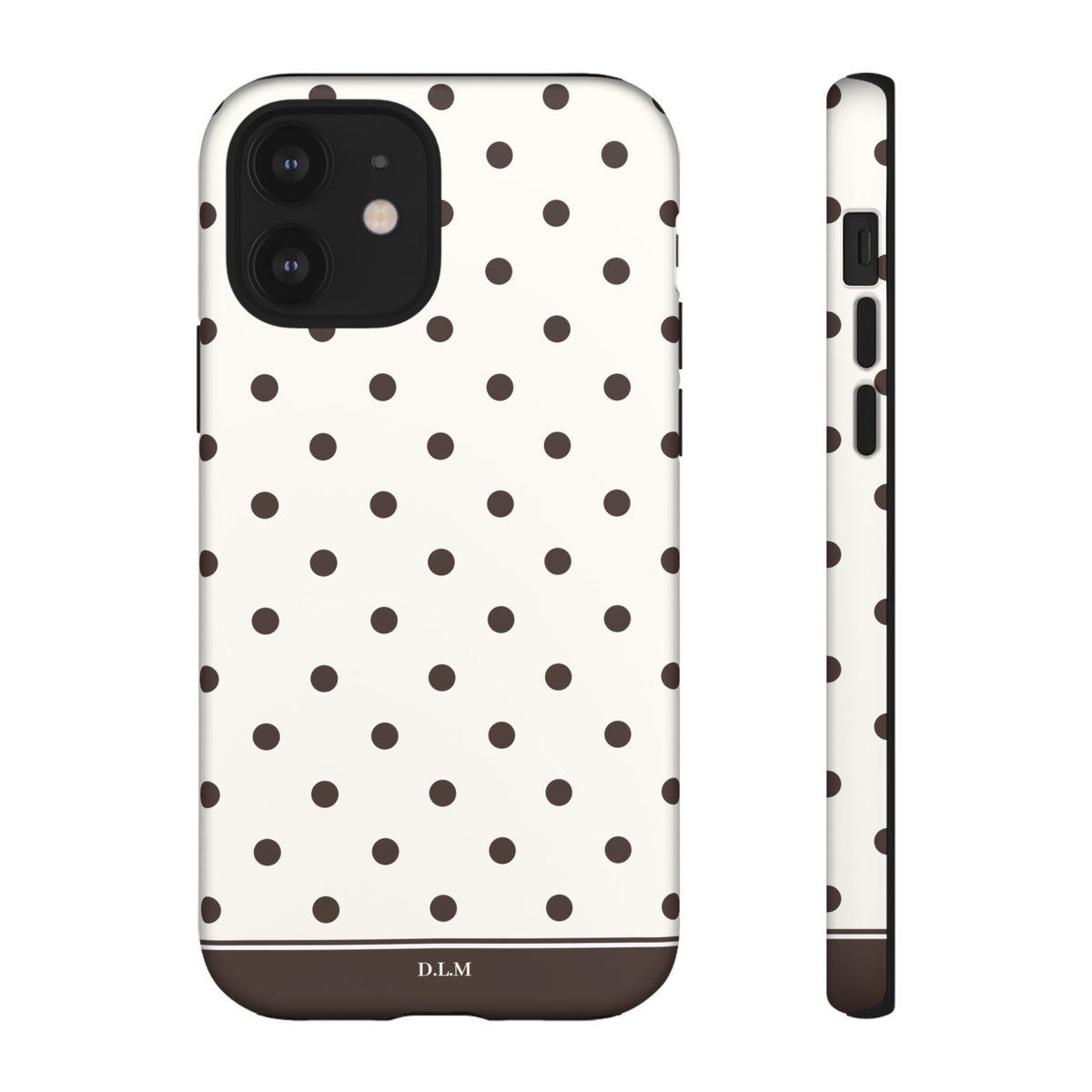 Creamy Mocha Personalised Polka Dot Case