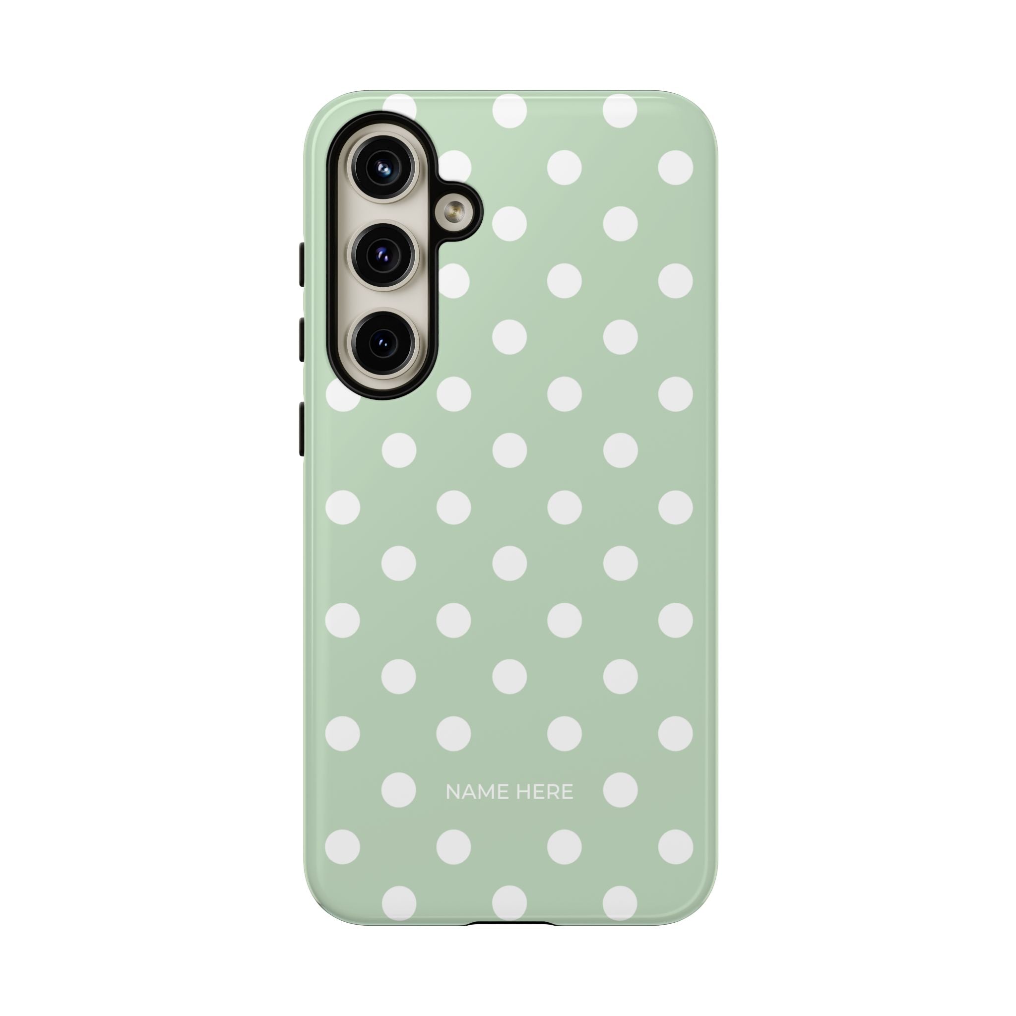 Green & White Polka Dot Customisable Case