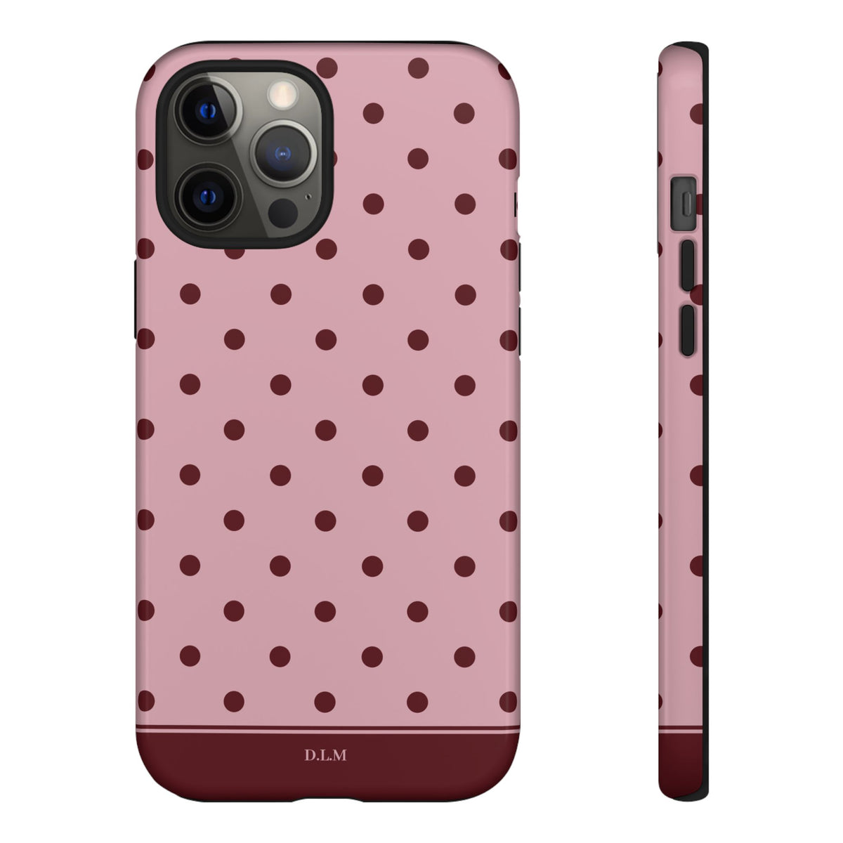 Berry Blush Personalised Polka Dot Case
