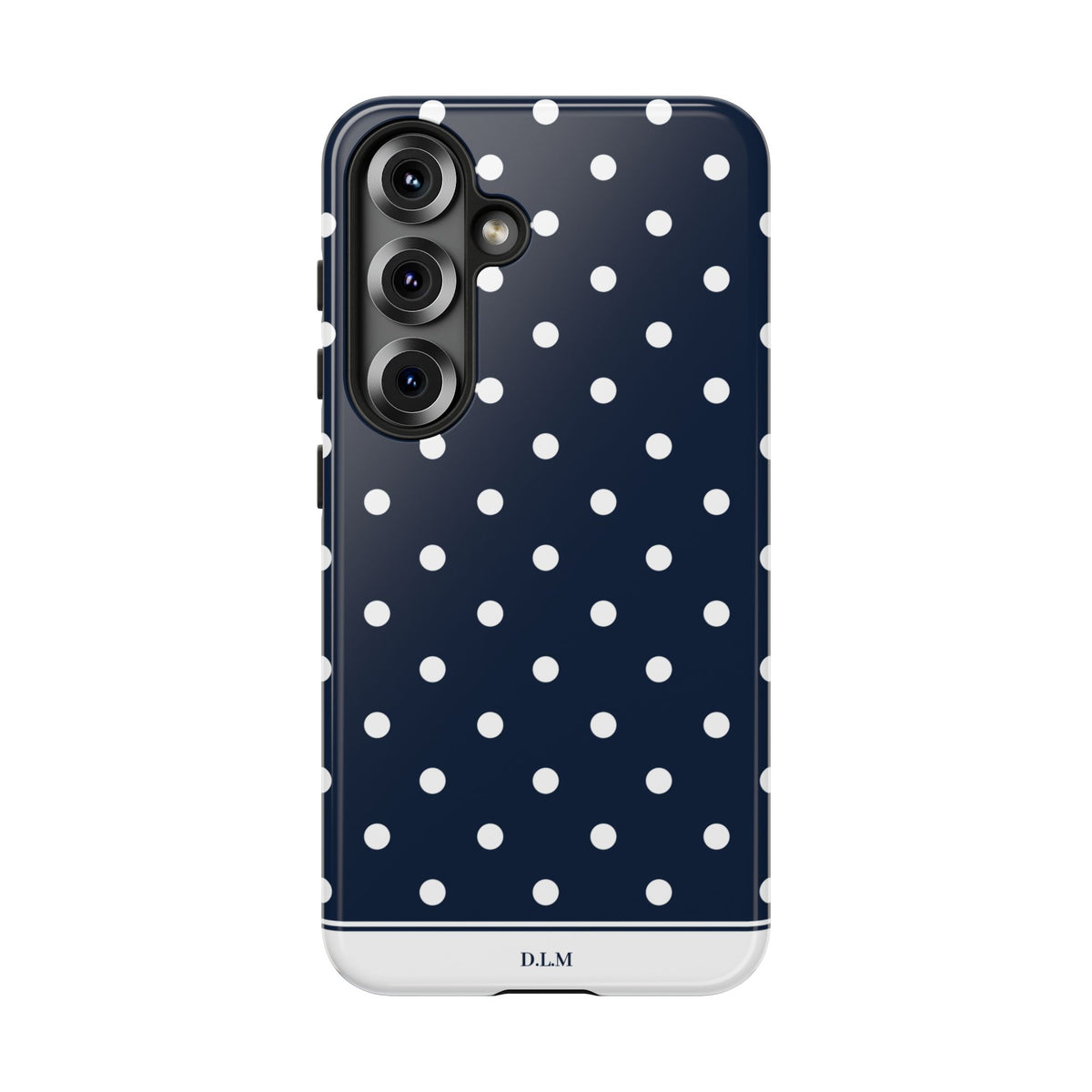 Navy Pearl Personalised Polka Dot Case