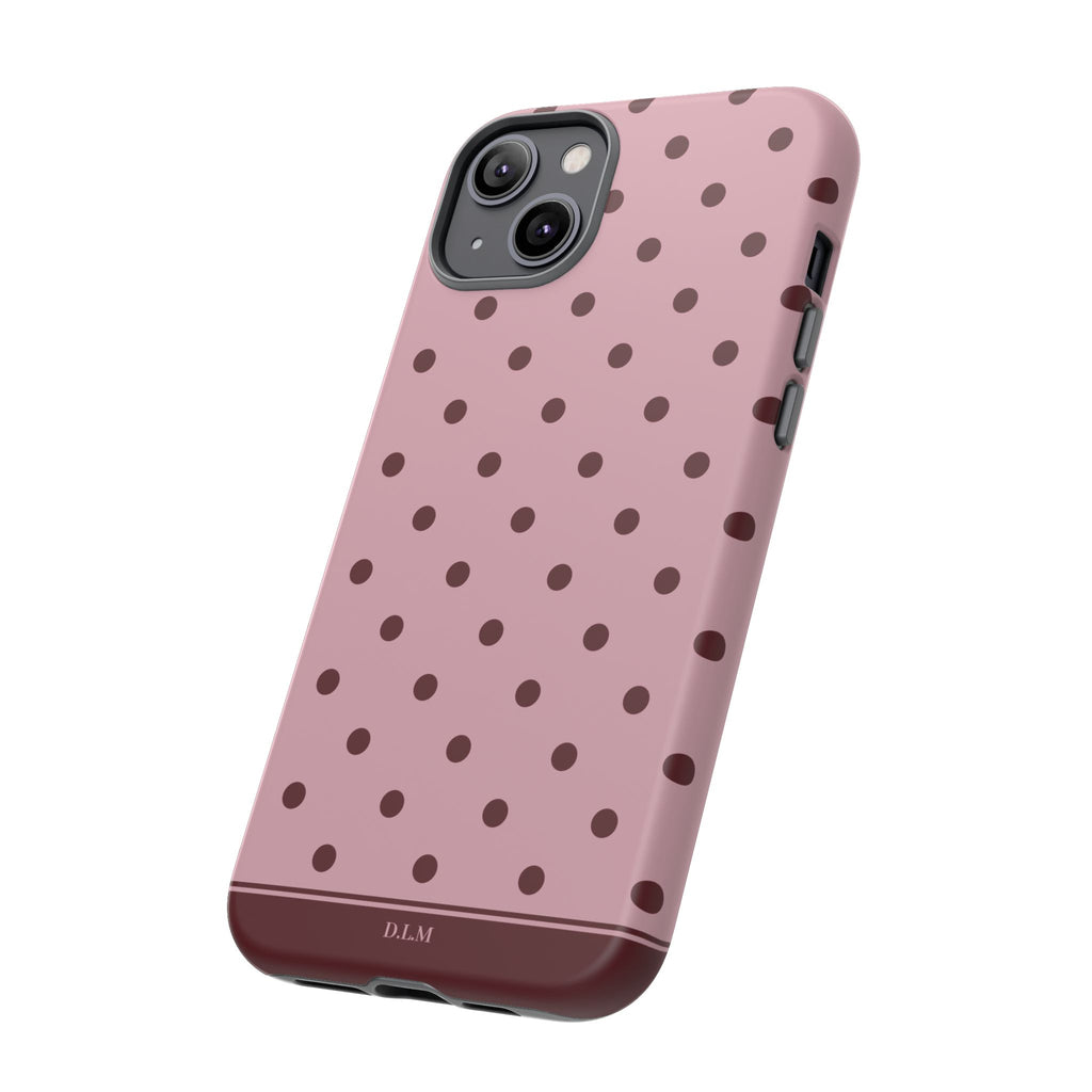 Berry Blush Personalised Polka Dot Case