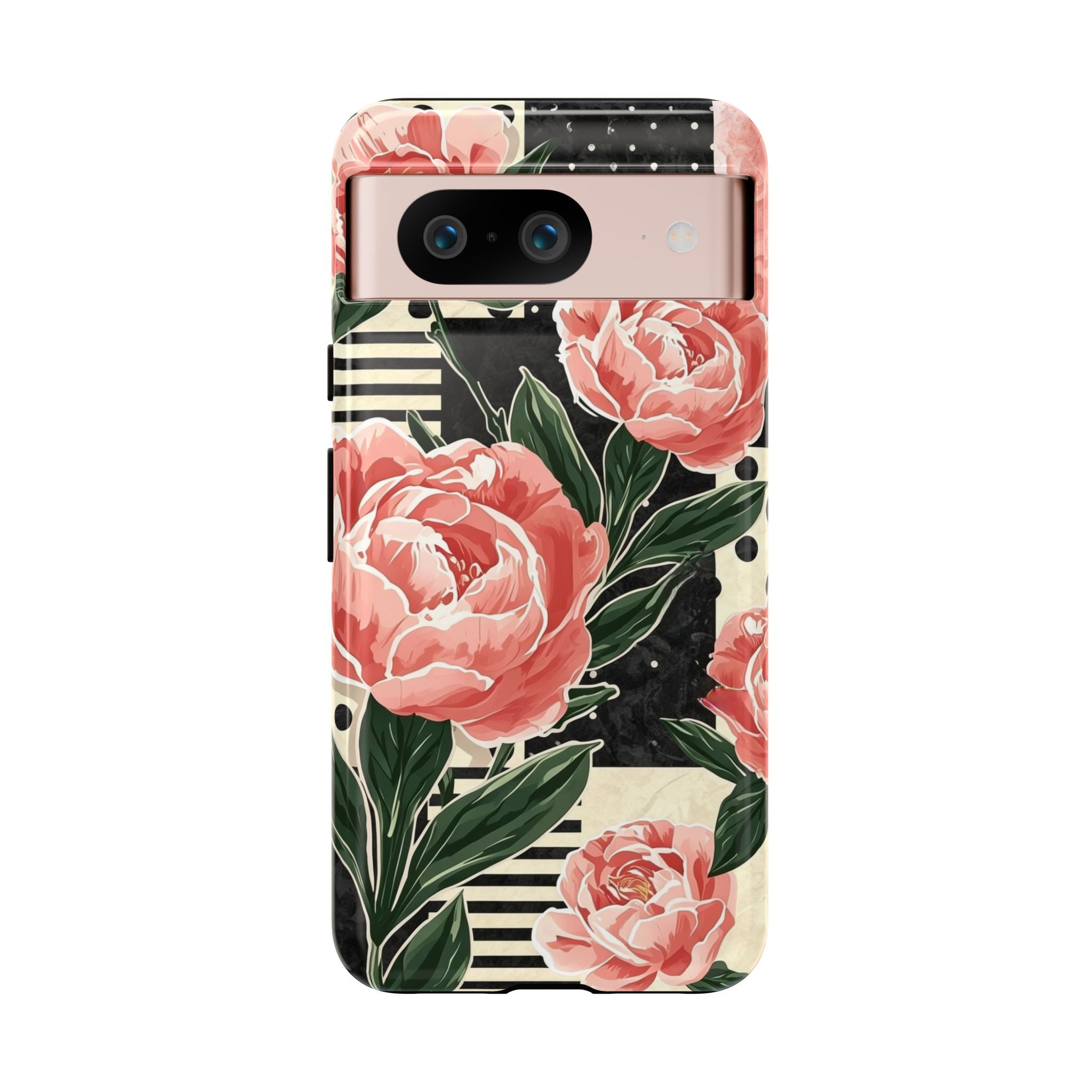 Pink Peony Stripes & Polka Dots