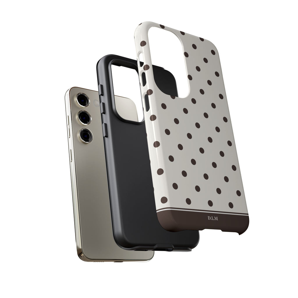 Creamy Mocha Personalised Polka Dot Case