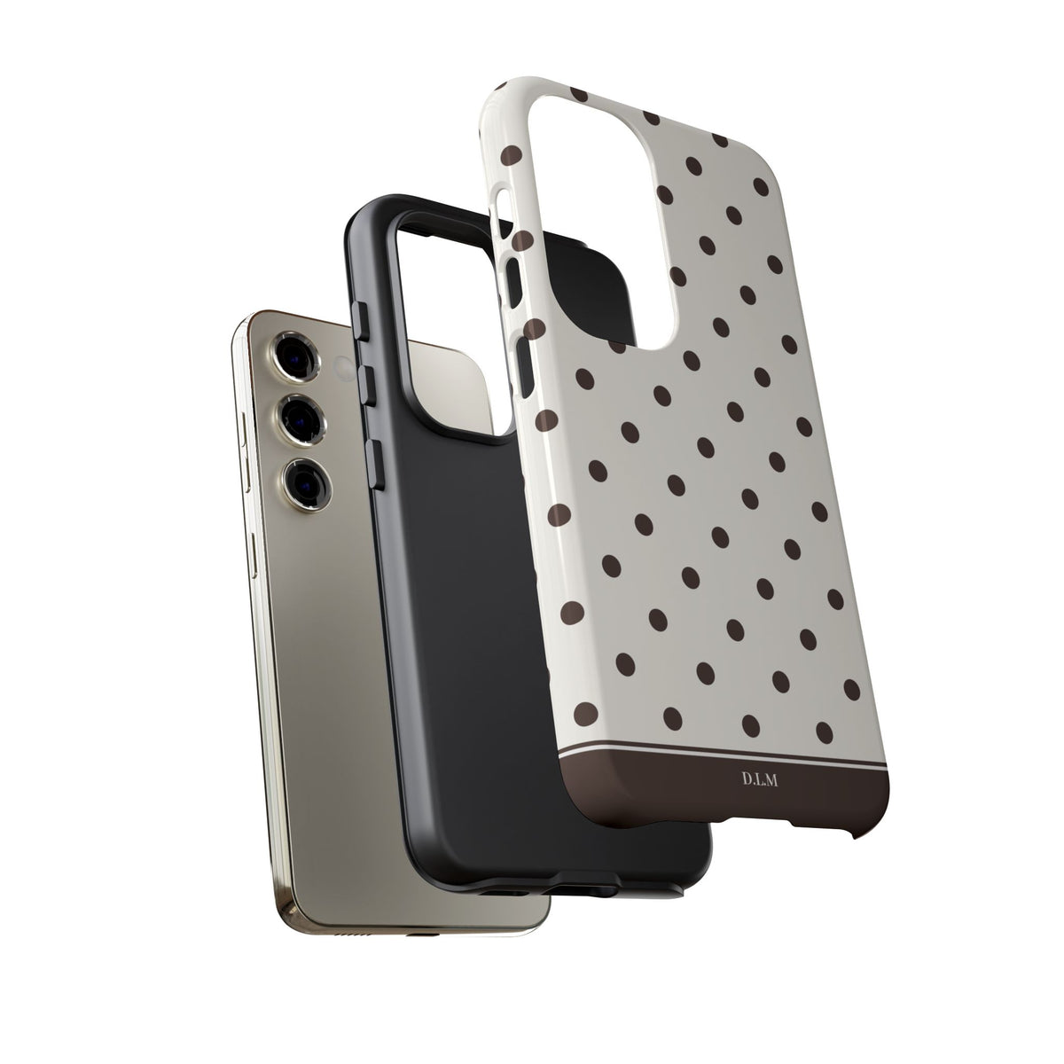 Creamy Mocha Personalised Polka Dot Case