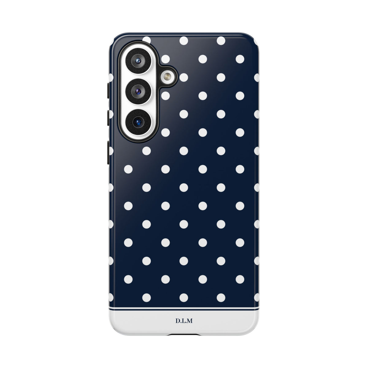 Navy Pearl Personalised Polka Dot Case