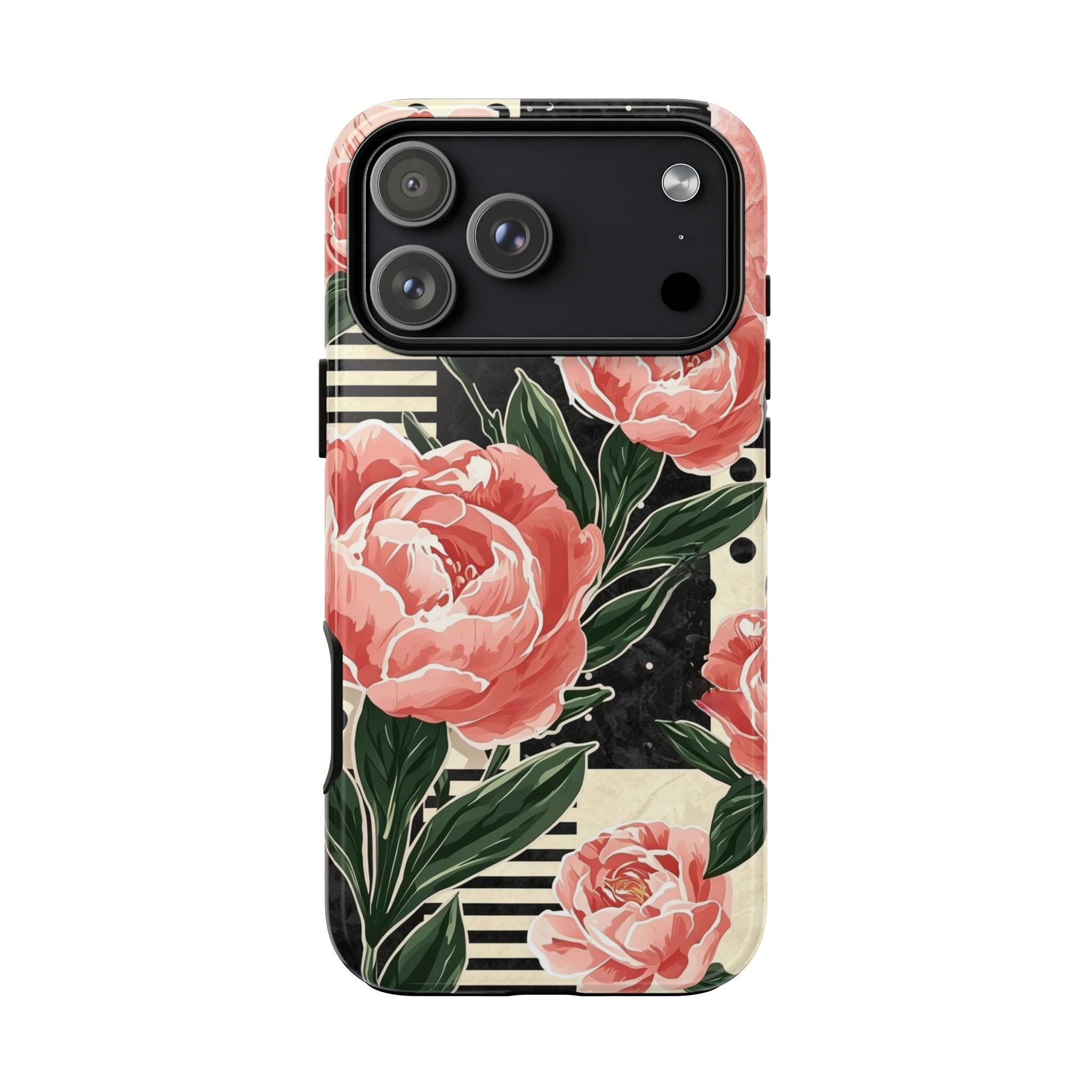 Pink Peony Stripes & Polka Dots