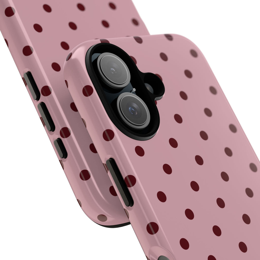 Berry Blush Personalised Polka Dot Case