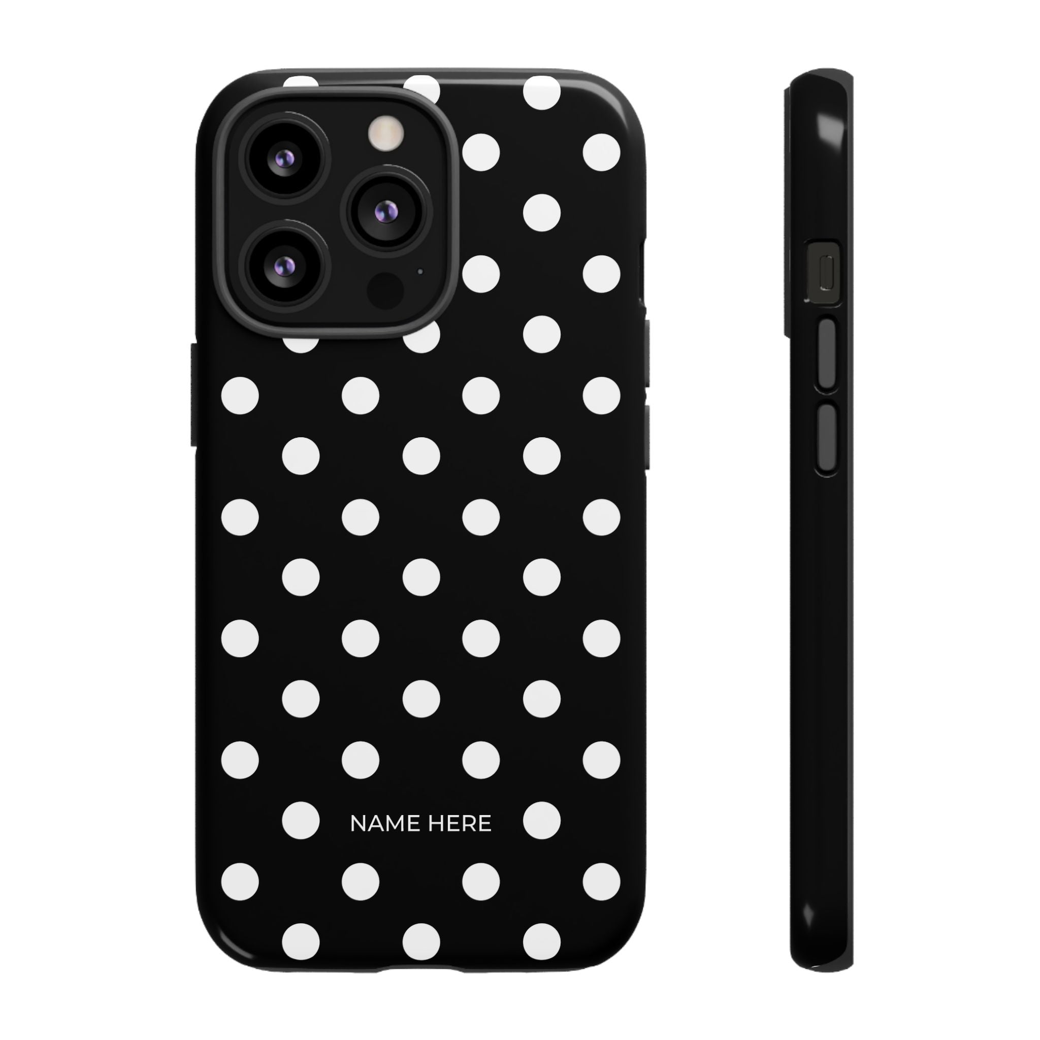 Black & White PolkaDot Customisable Case