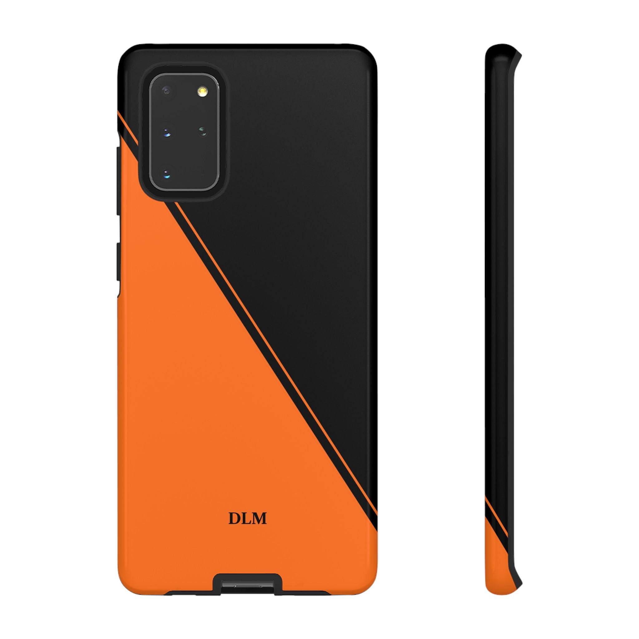Orange/Black Two Tone Custom Initials Case