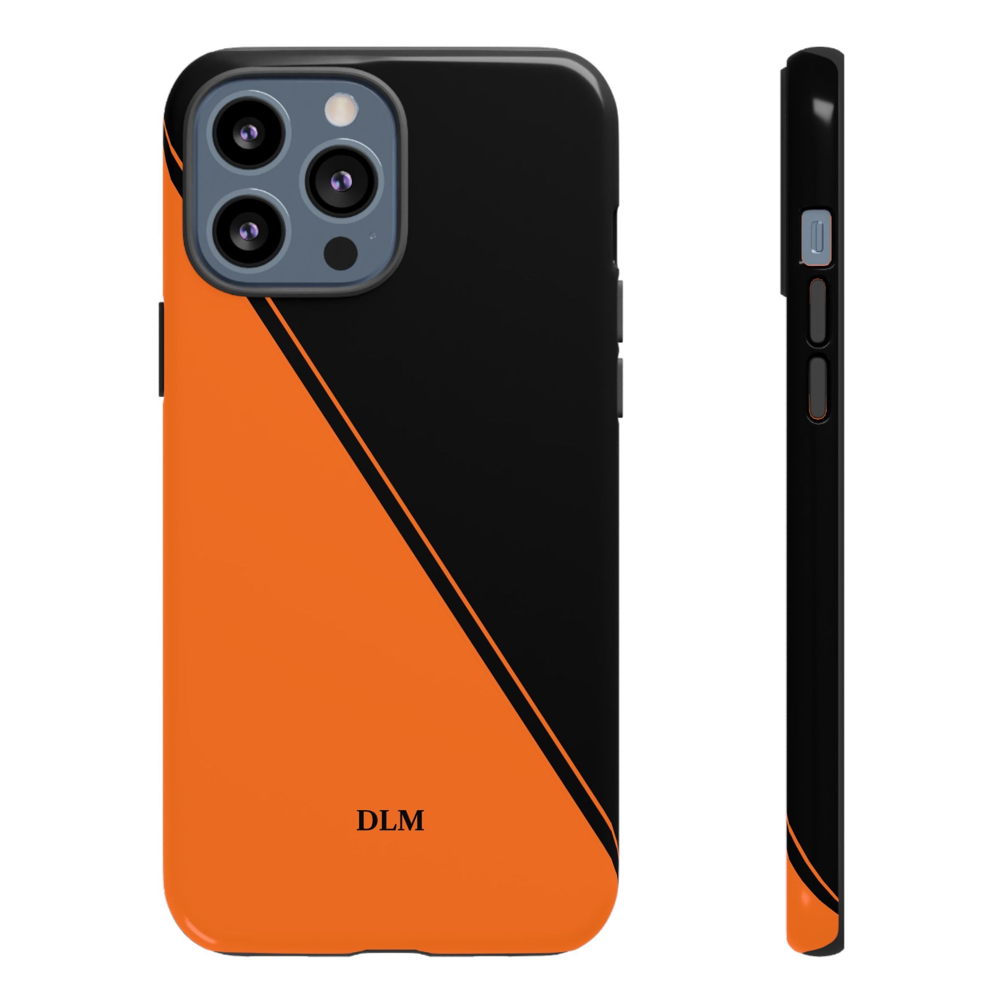 Orange/Black Two Tone Custom Initials Case