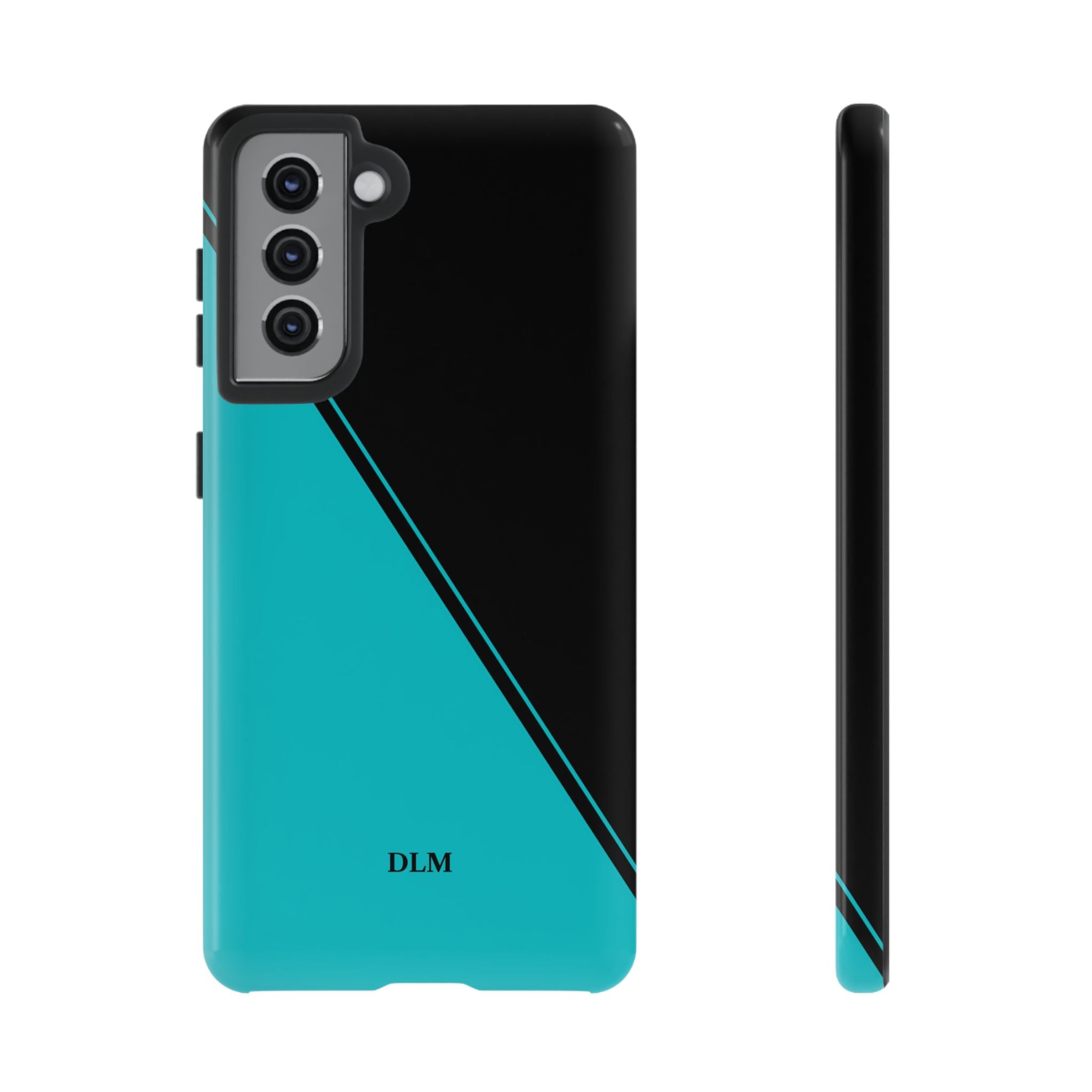 Tiffany/Black Two Tone Custom Initials Case