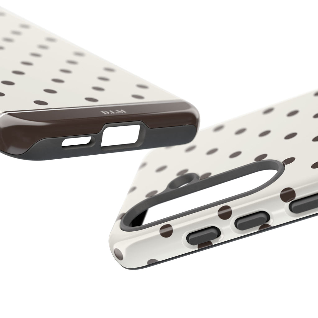 Creamy Mocha Personalised Polka Dot Case