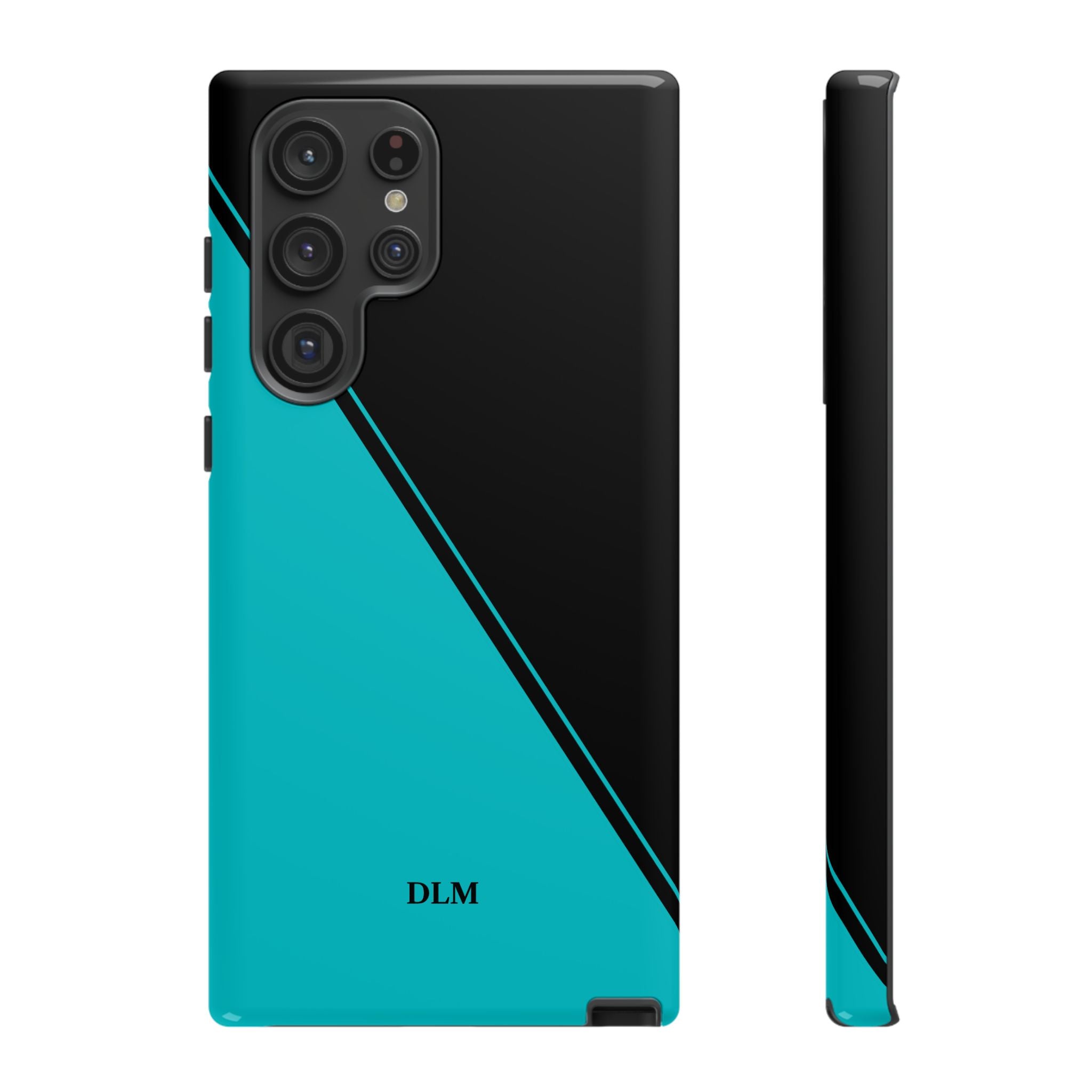 Tiffany/Black Two Tone Custom Initials Case