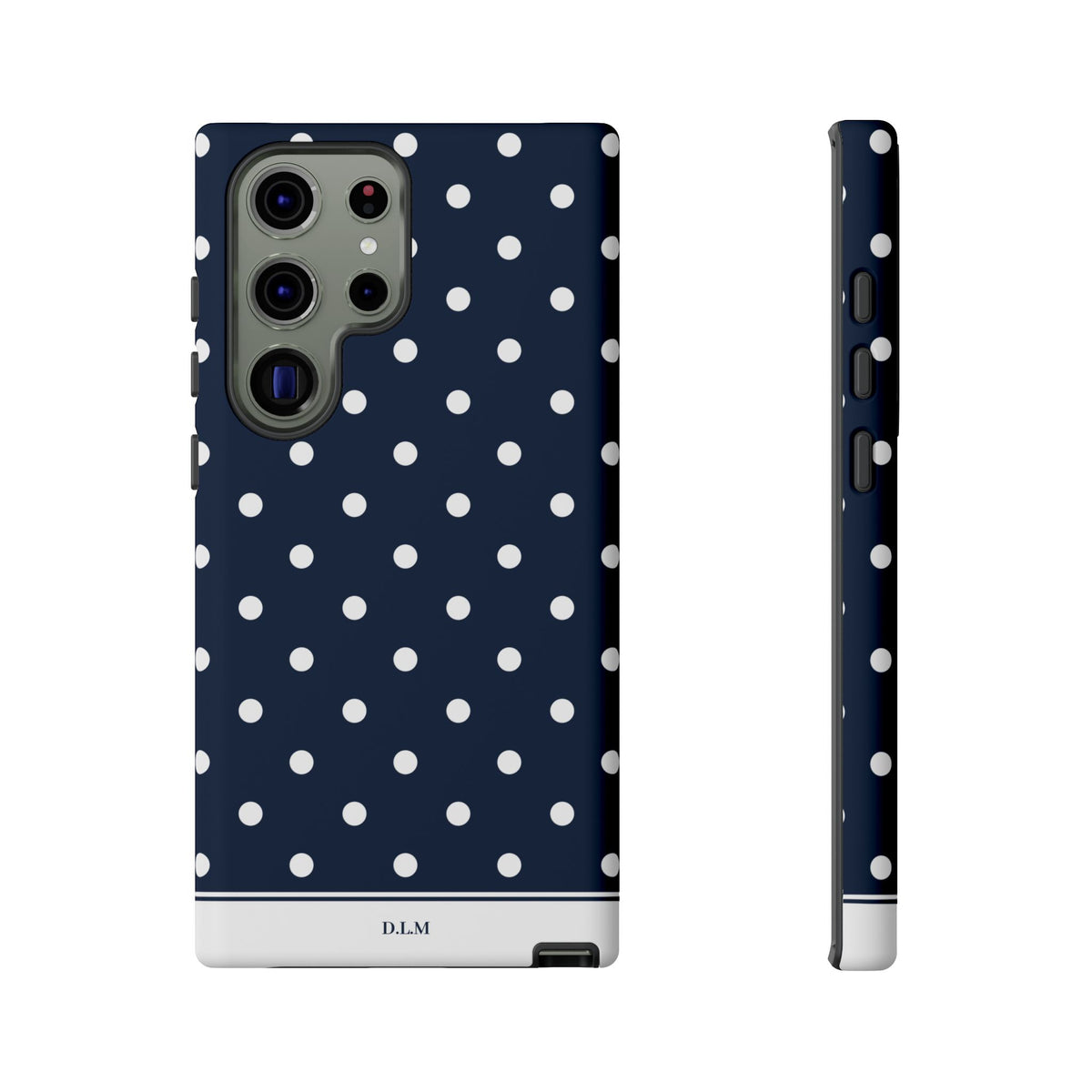 Navy Pearl Personalised Polka Dot Case