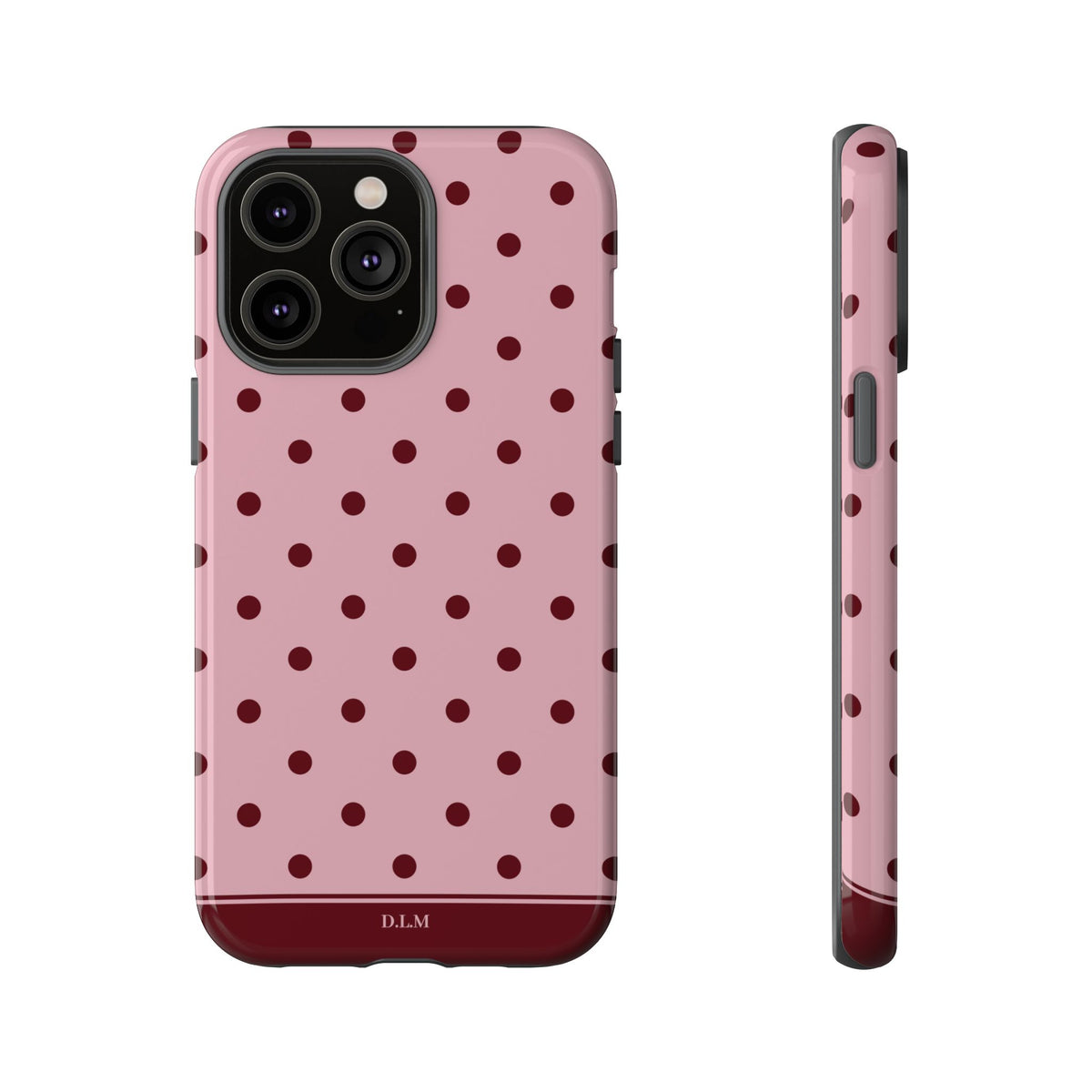 Berry Blush Personalised Polka Dot Case
