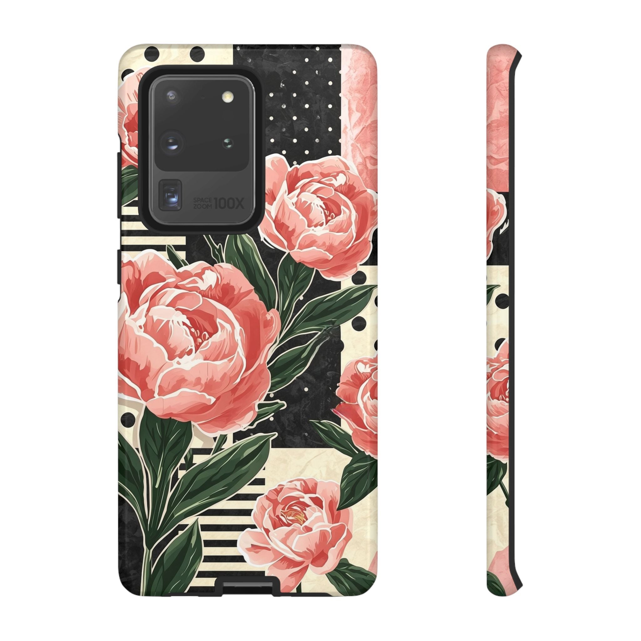 Pink Peony Stripes & Polka Dots