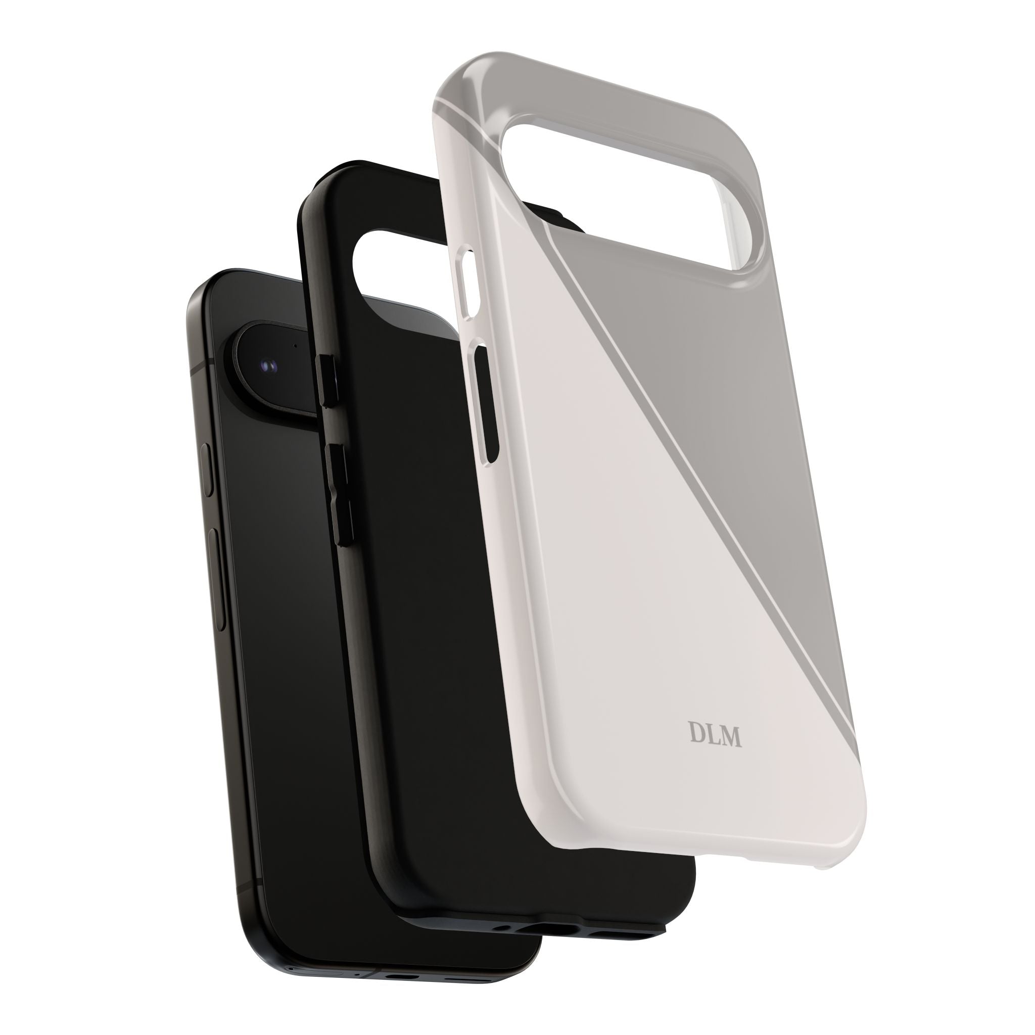 Grey Two Tone Case Custom Initials Case