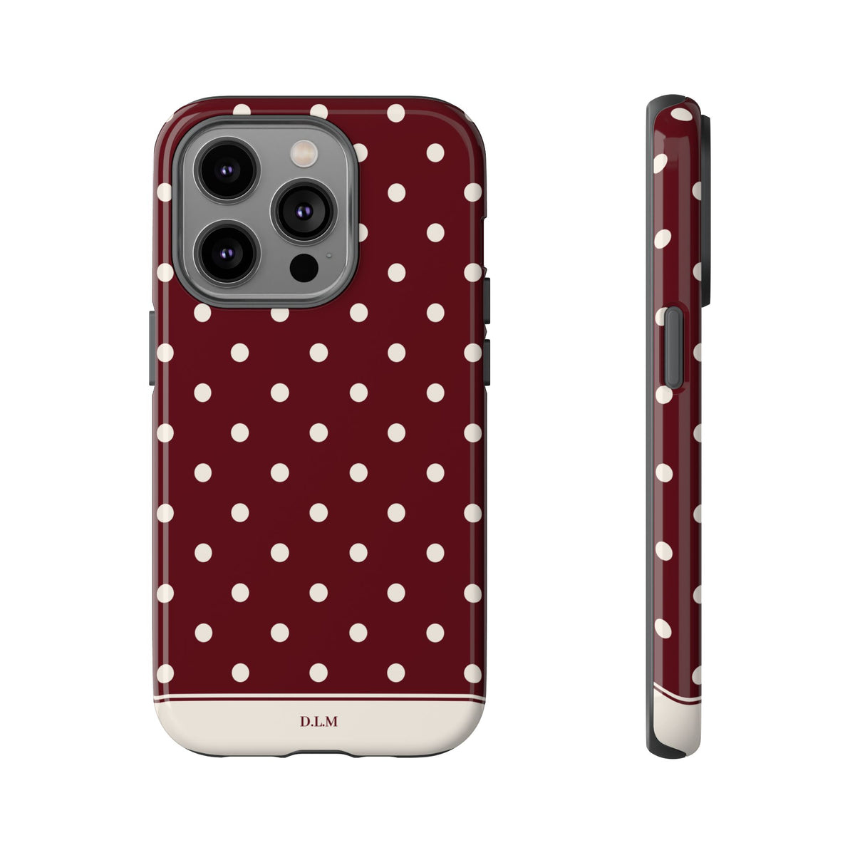 Cranberry Cream Personalised Polka Dot Case