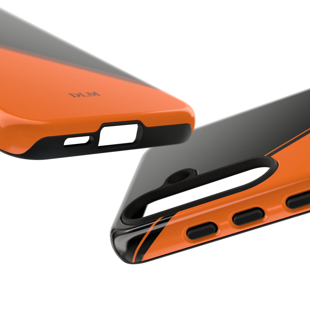 Orange/Black Two Tone Custom Initials Case
