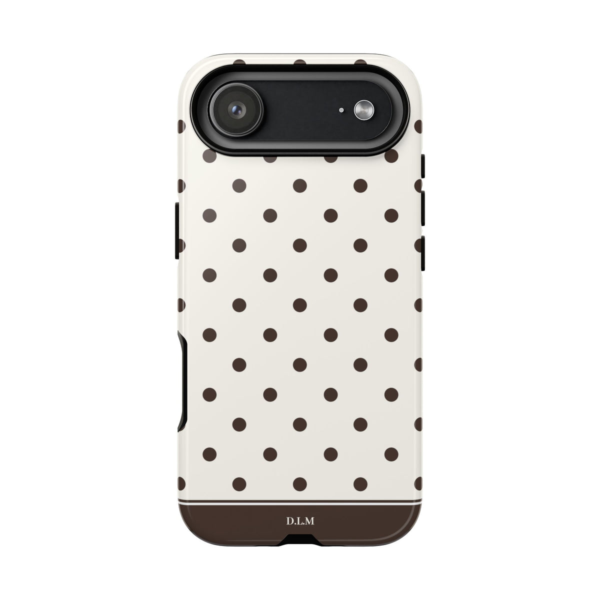 Creamy Mocha Personalised Polka Dot Case