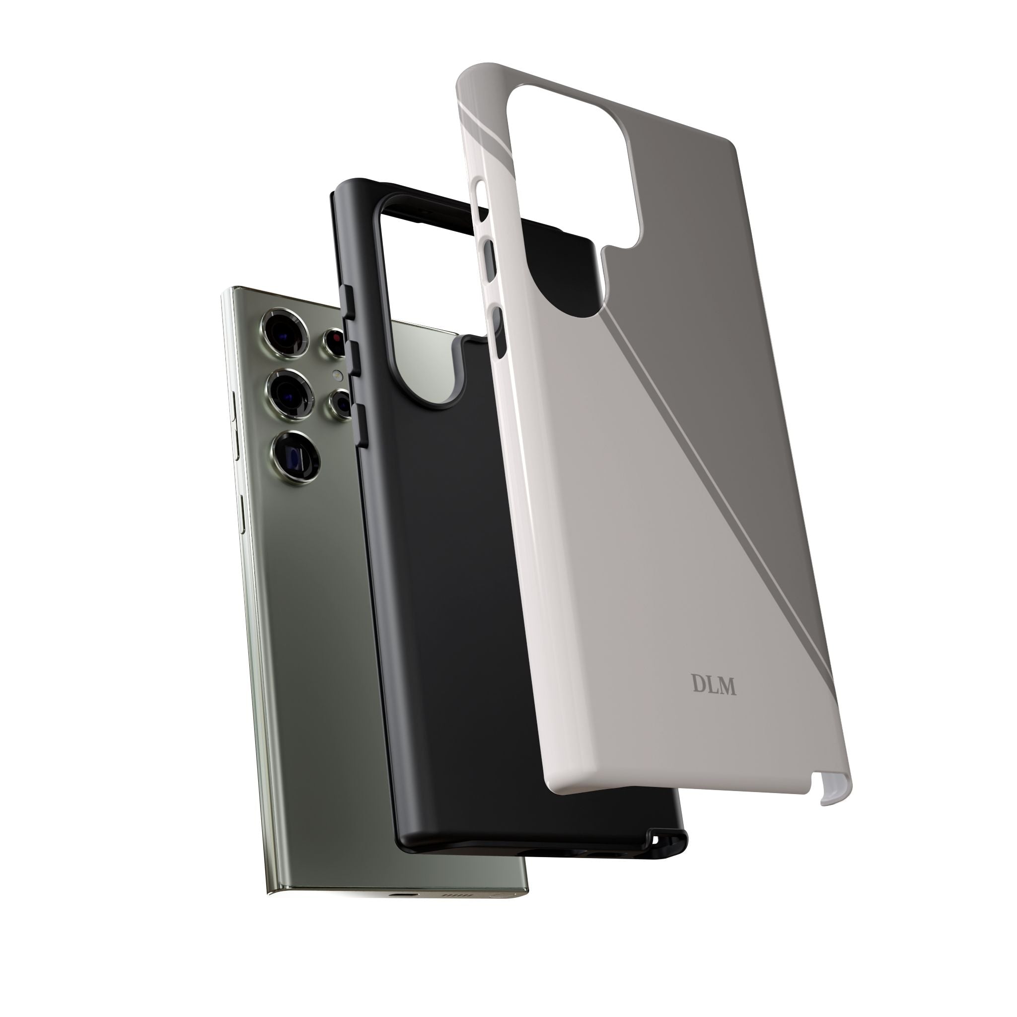 Grey Two Tone Case Custom Initials Case