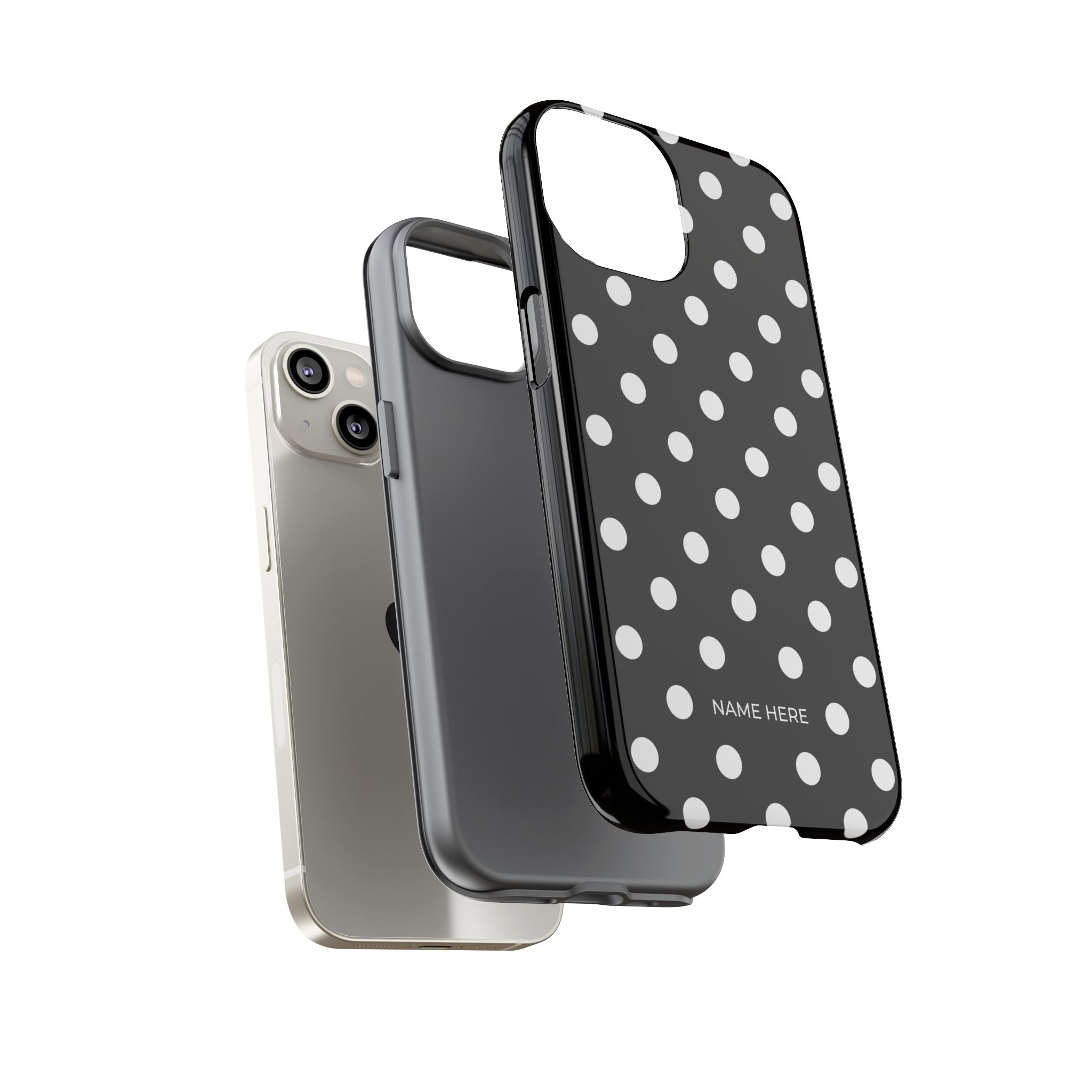 Black & White PolkaDot Customisable Case