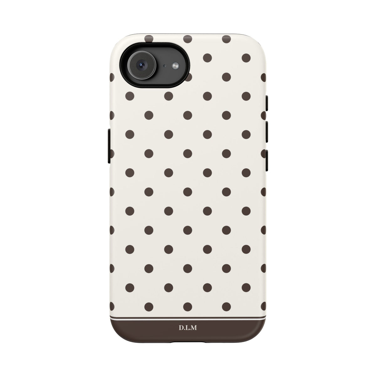 Creamy Mocha Personalised Polka Dot Case