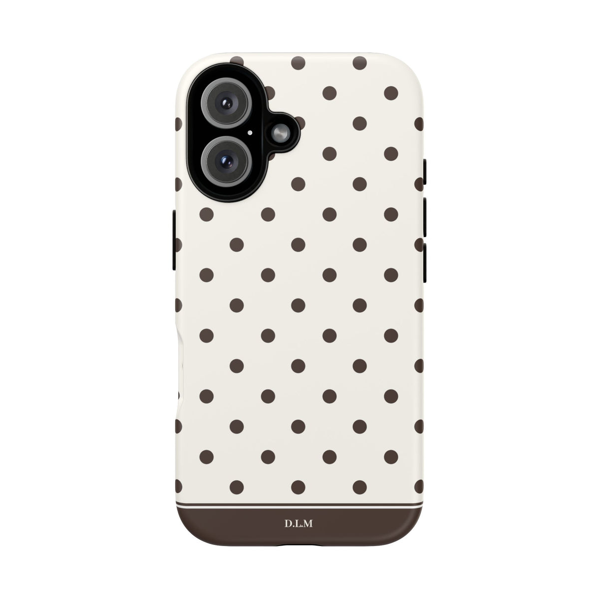 Creamy Mocha Personalised Polka Dot Case