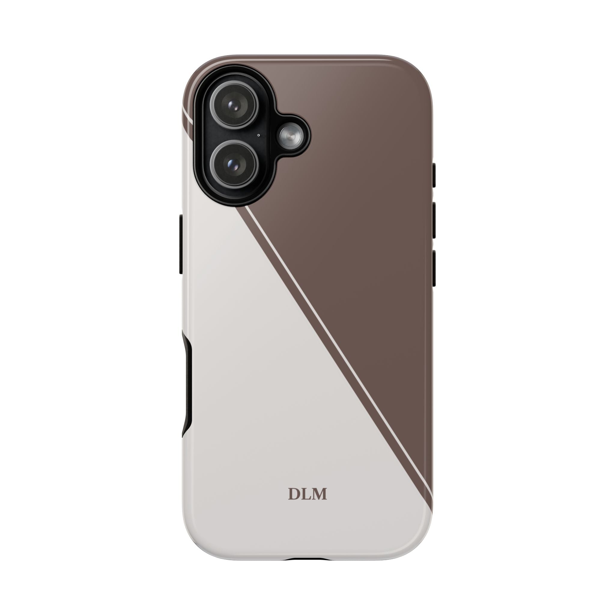 Brown/Cream Two Tone Custom Initials Case