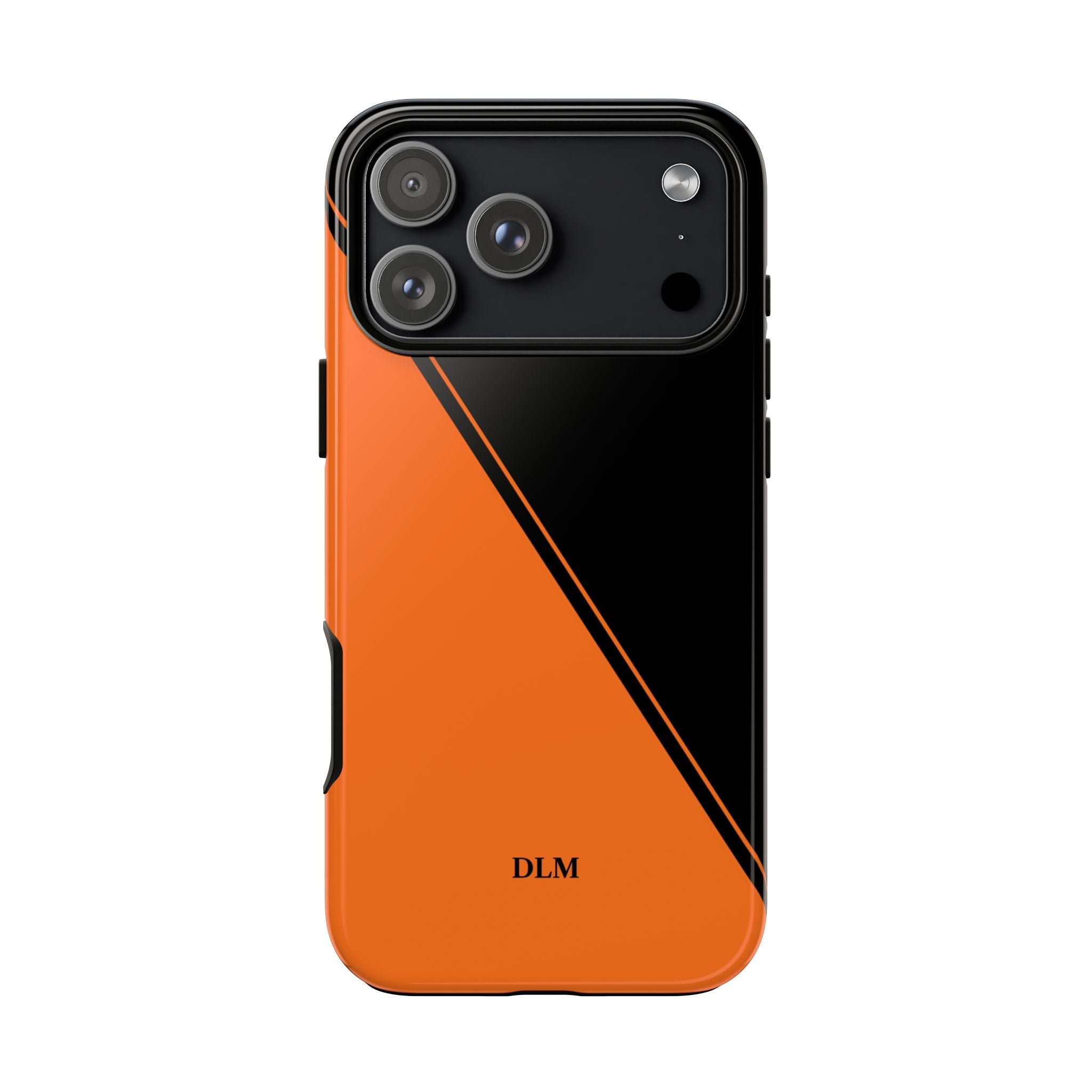 Orange/Black Two Tone Custom Initials Case