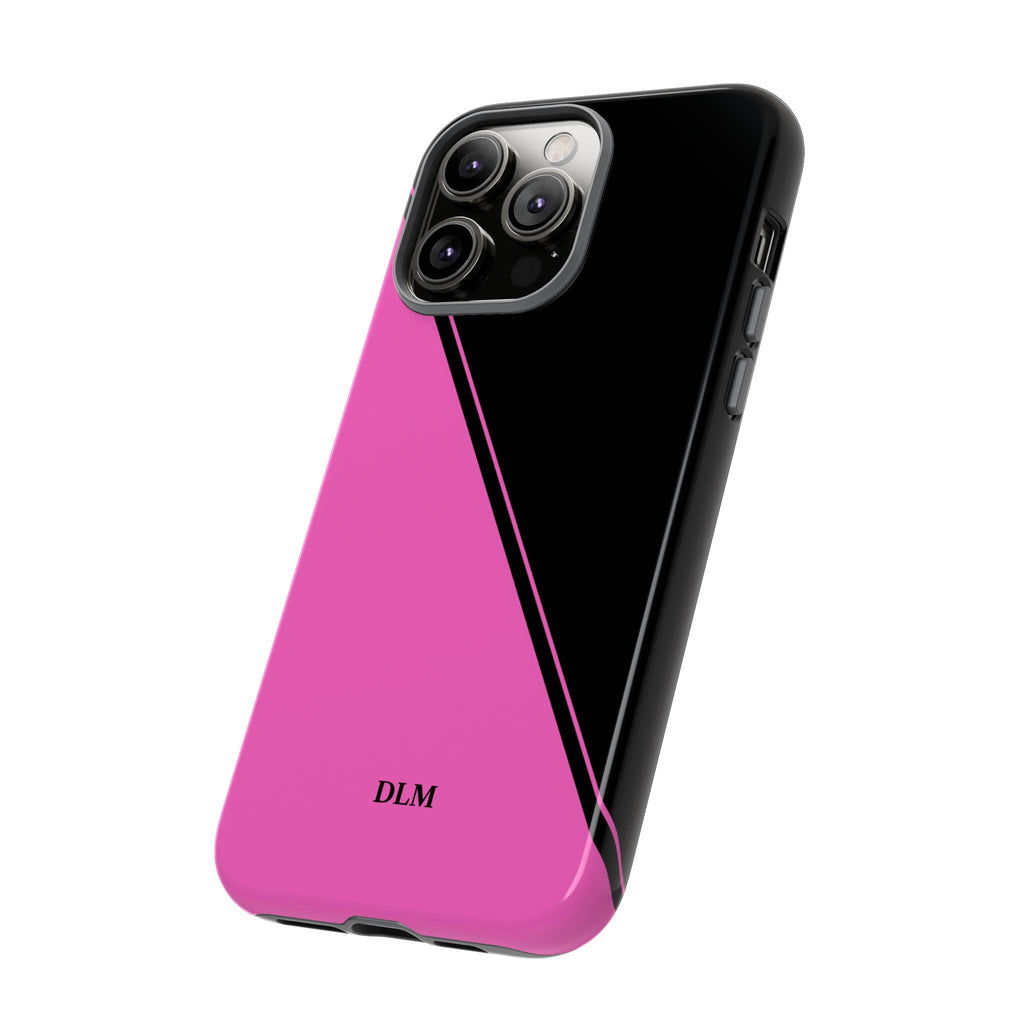 Pink/Black Two Tone Custom Initials Case