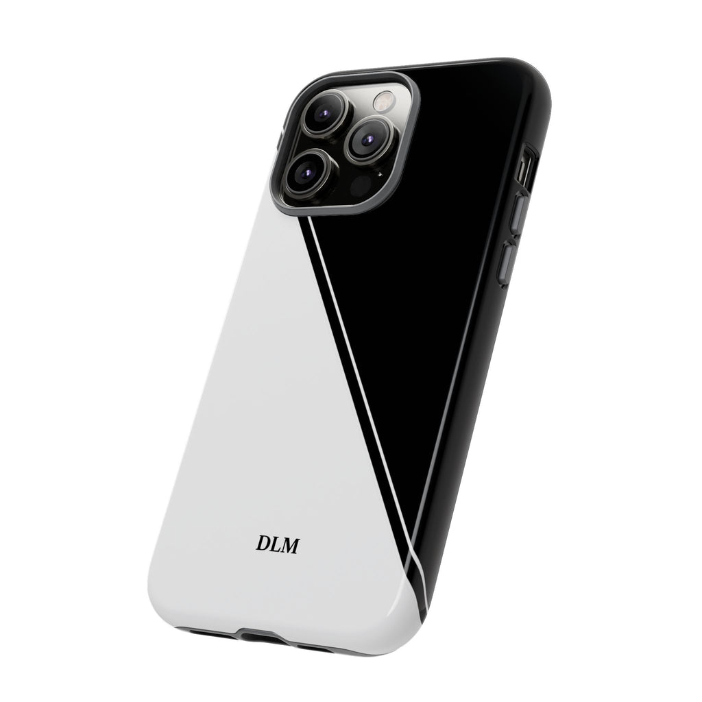 White/Black Two Tone Custom Initials Case