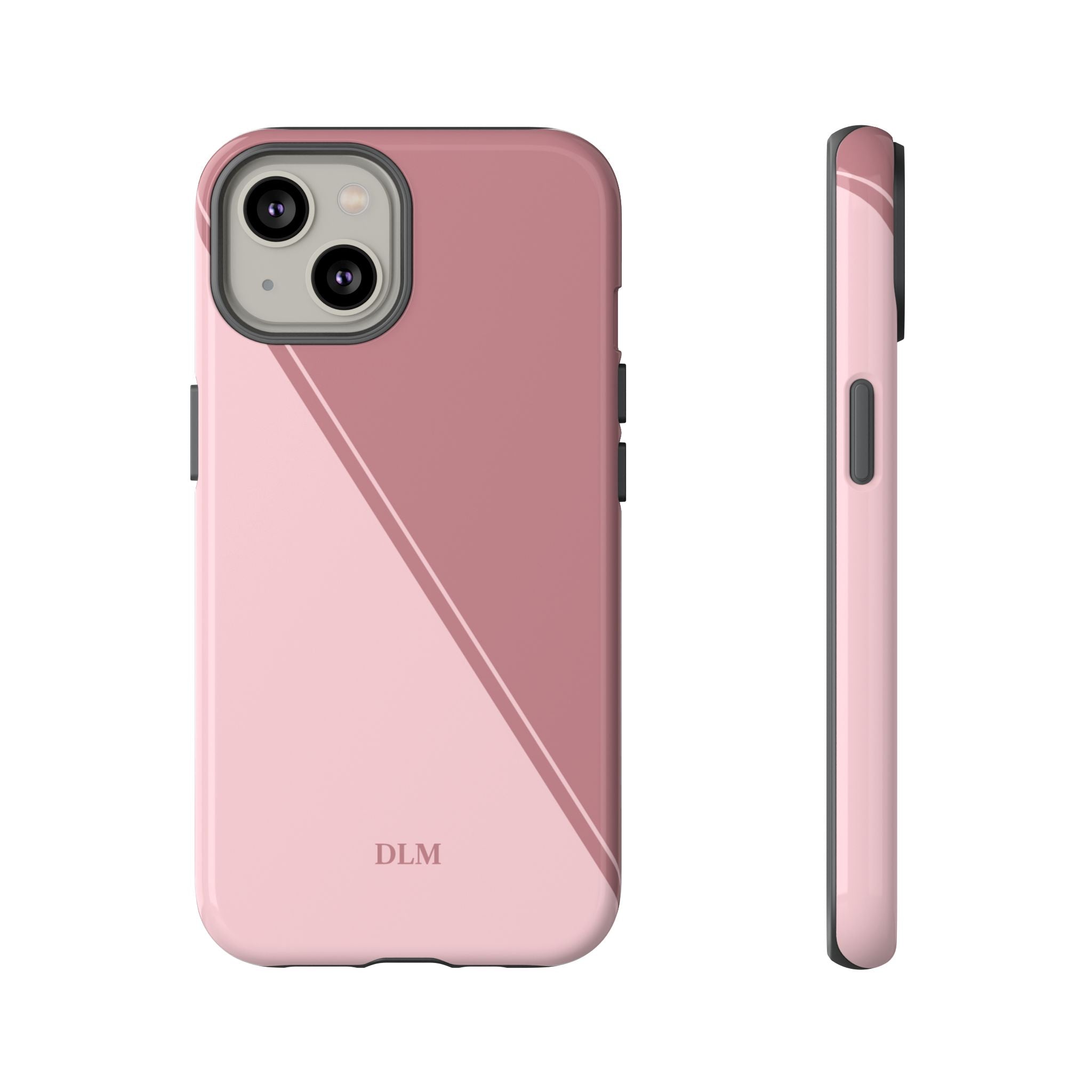 Pinks Two Tone Custom Initials Case