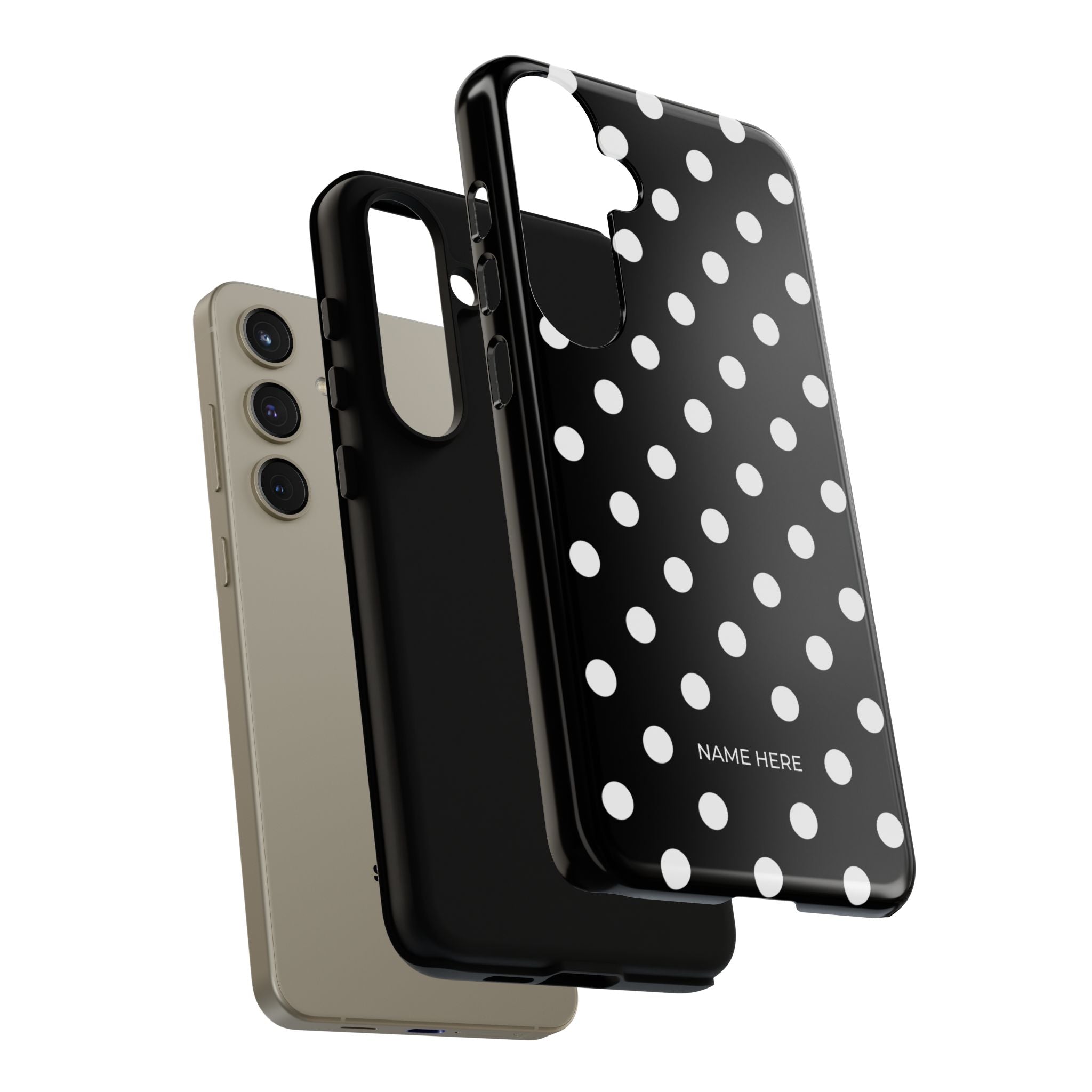 Black & White PolkaDot Customisable Case
