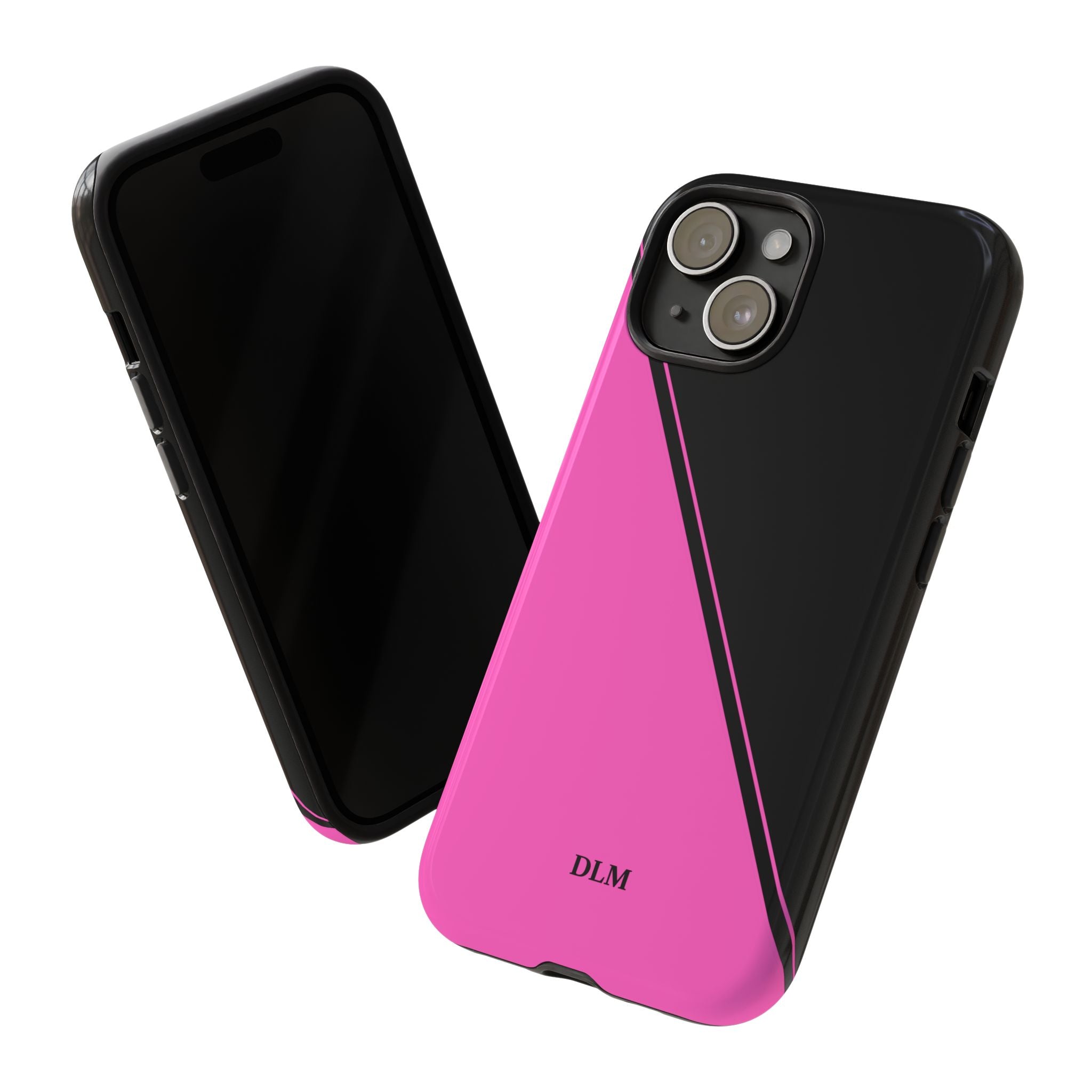 Pink/Black Two Tone Custom Initials Case