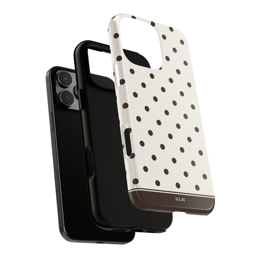 Creamy Mocha Personalised Polka Dot Case