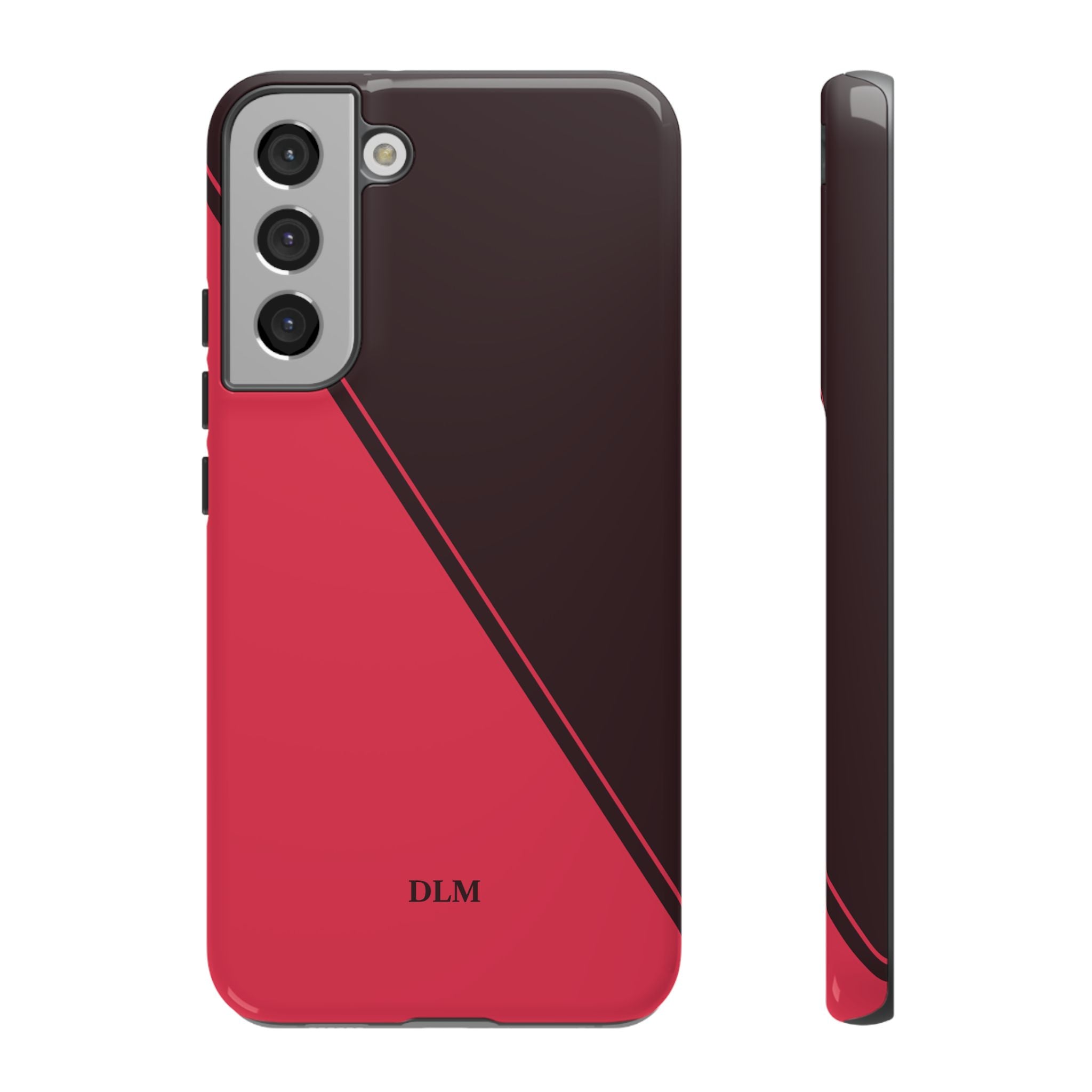 Red/Brown Two Tone Custom Initials Case