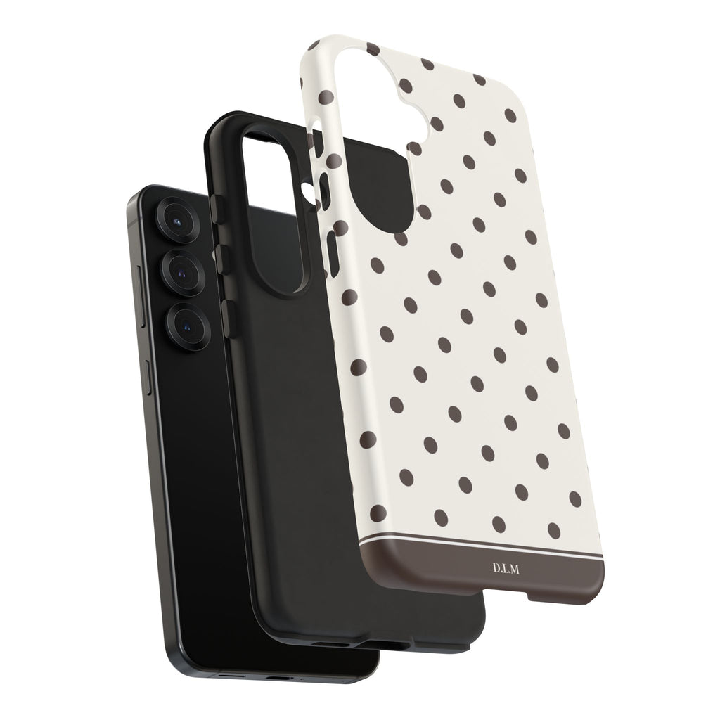 Creamy Mocha Personalised Polka Dot Case