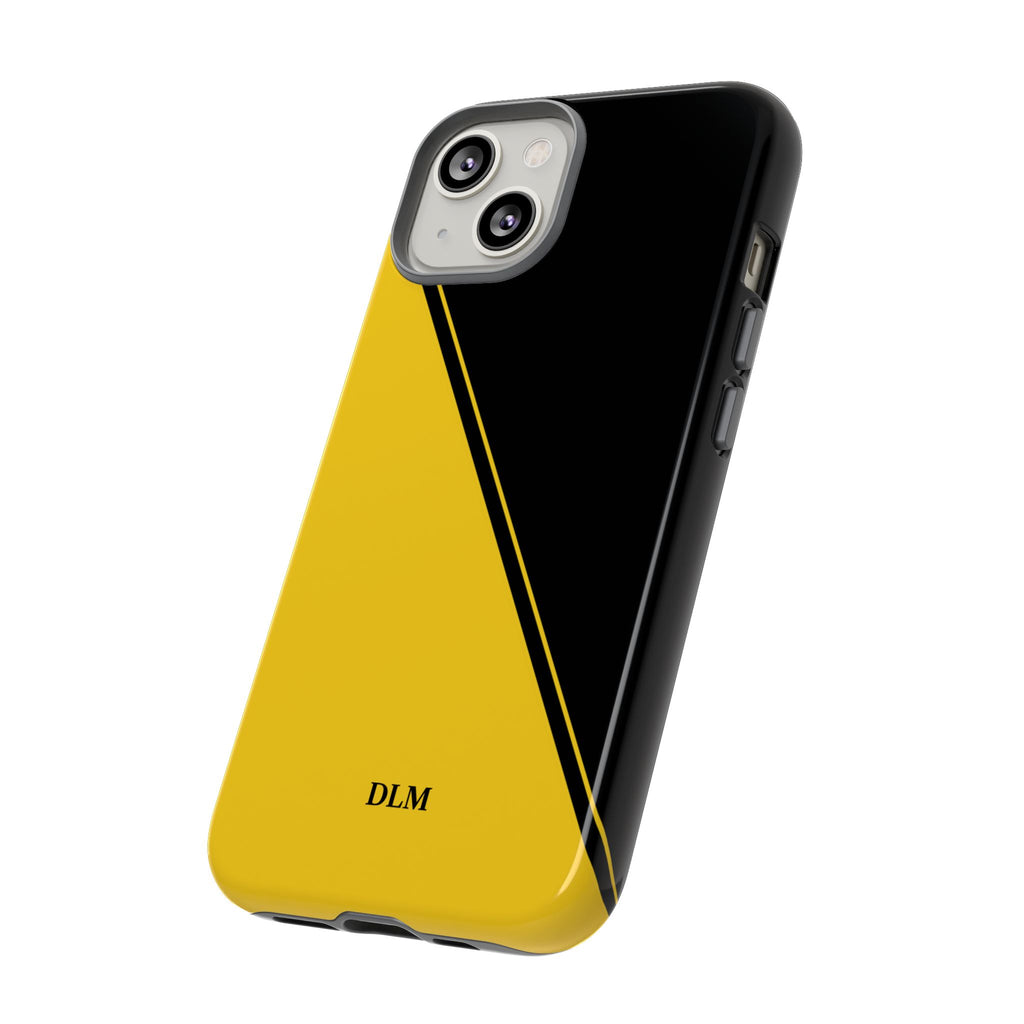 Yellow/Black Two Tone Custom Initials Case