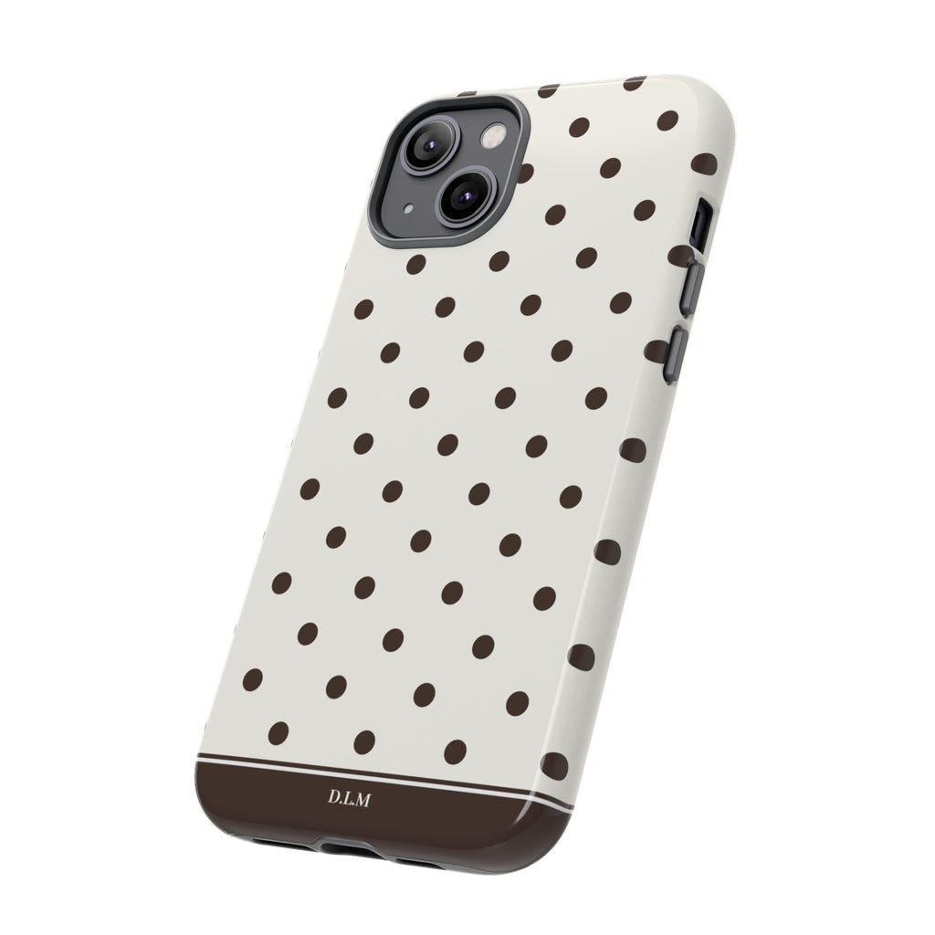 Creamy Mocha Personalised Polka Dot Case