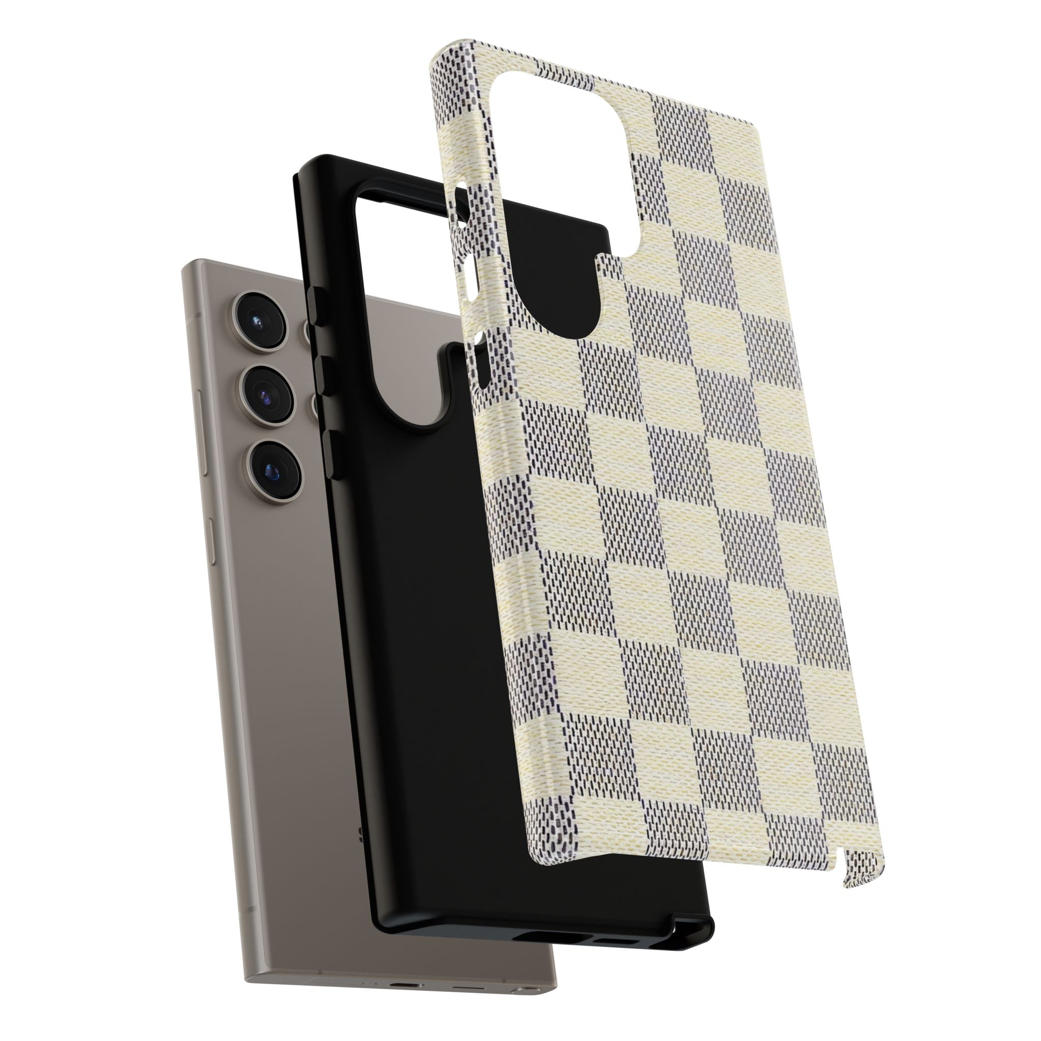 Checkered Cream Phone Case